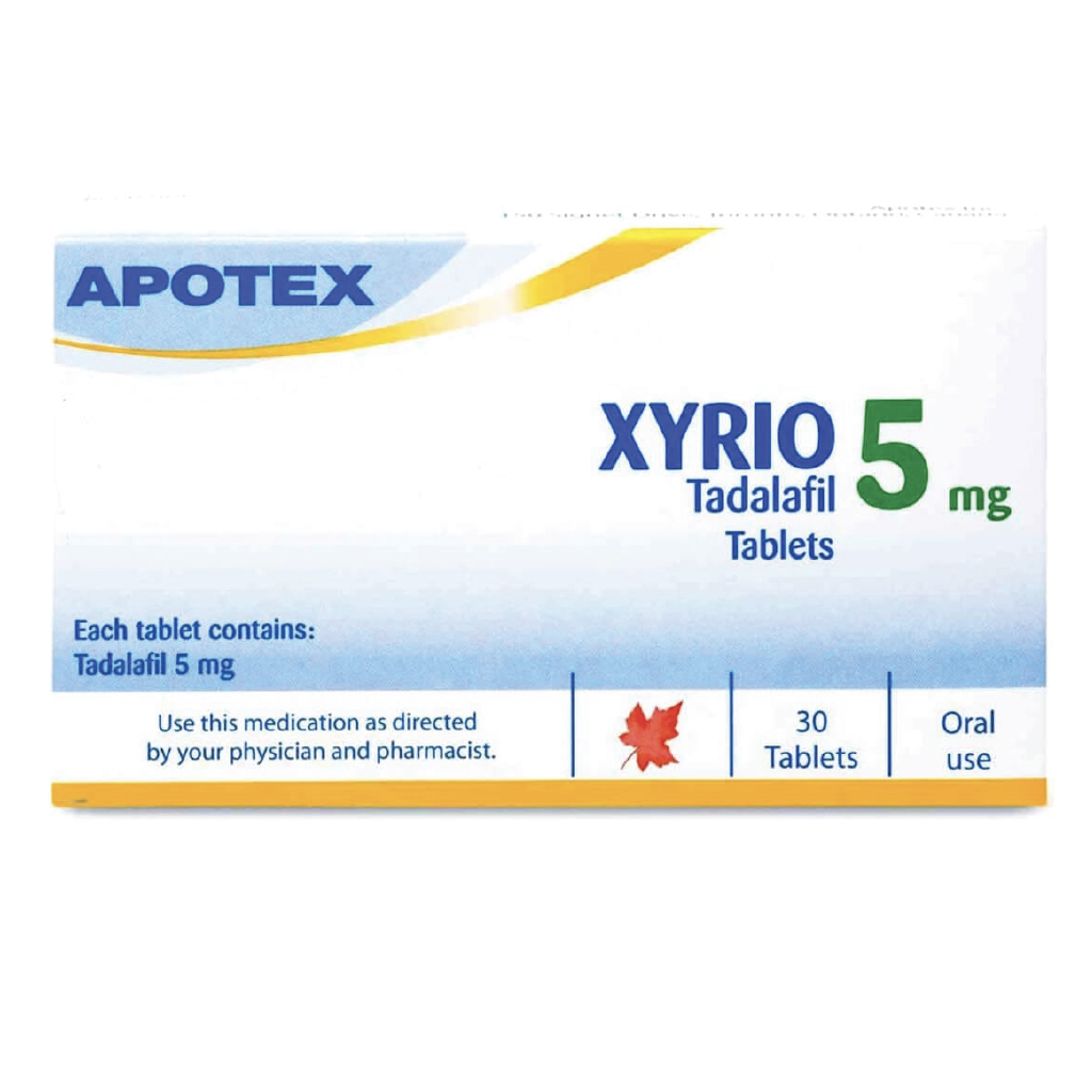 Xyrio, Tadalafil Tablets, Treatment for erectile dysfunction, 5 mg 30 tablets