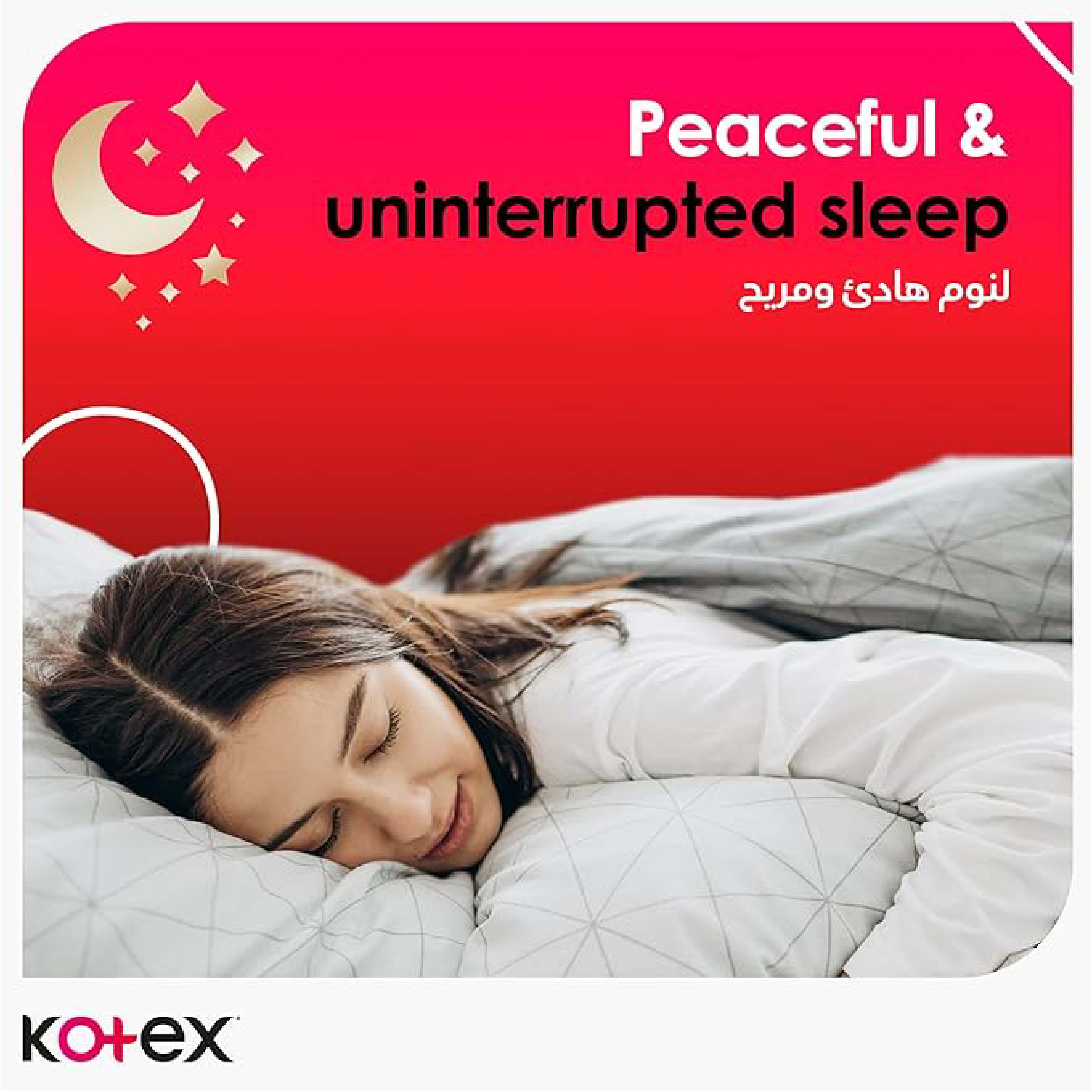 Kotex, Ultra Thin Overnight Sanitary Pads With Wings, Thin overnight pads with wings for heavy flow protection, 16 pads