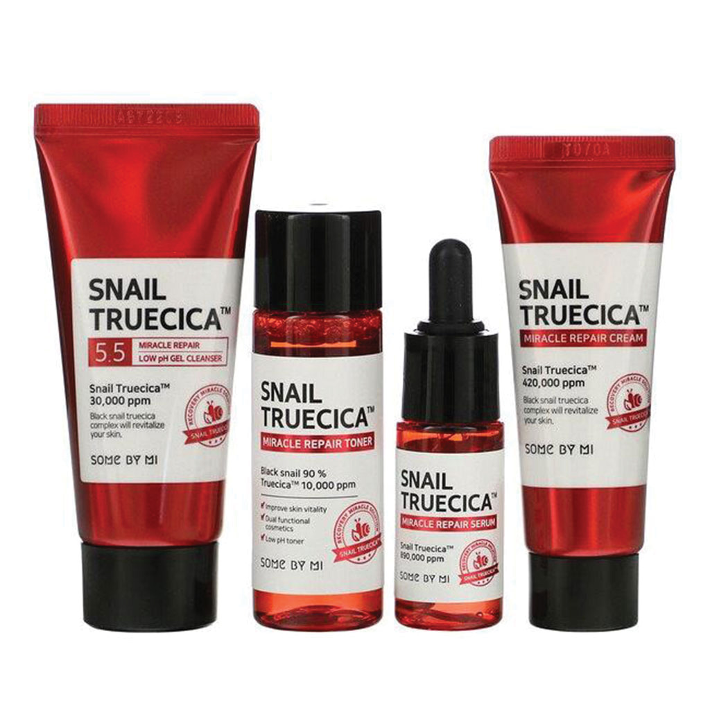 SBM, Snail Truecica Miracle Repair Starter Kit, Skin repair kit with snail mucin for damaged skin