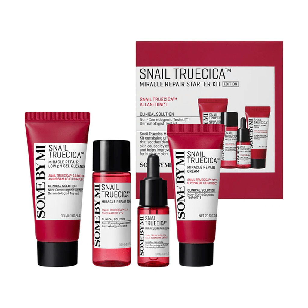 SBM, Snail Truecica Miracle Repair Starter Kit, Skin repair kit with snail mucin for damaged skin