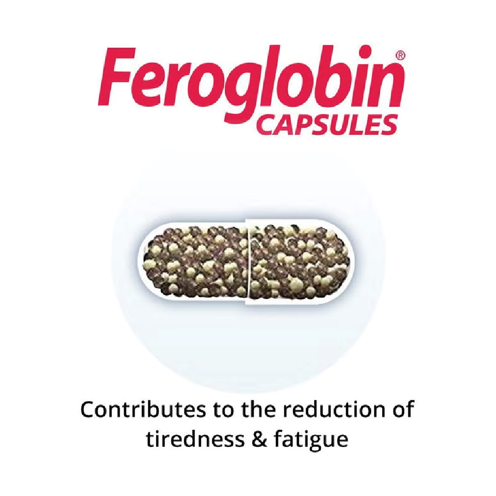 Vitabiotics, Feroglobin Gentle Iron Supplement Capsules, Iron supplement for anemia support, 30 capsules