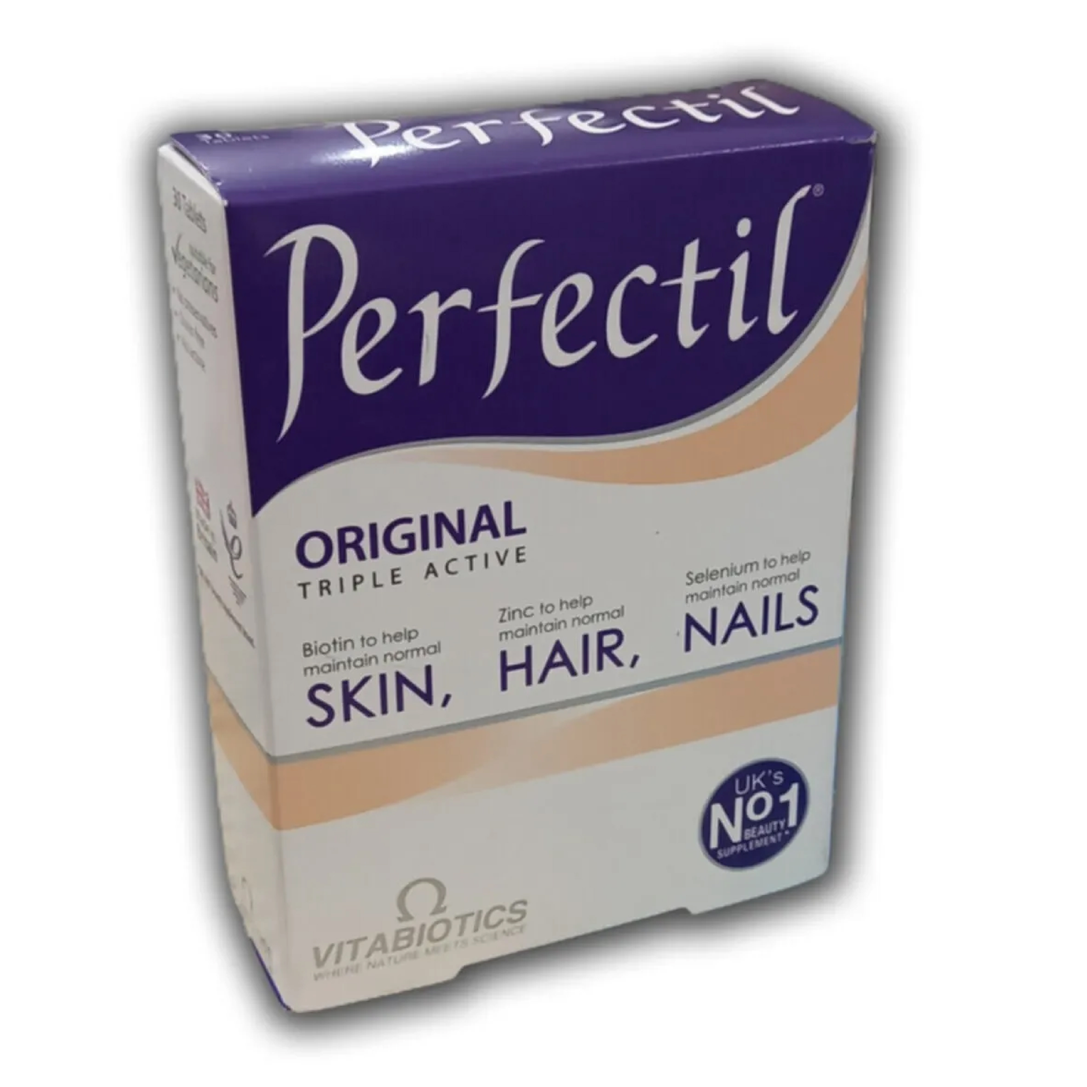 Vitabiotics, Perfectil Hair Skin Nails Capsules, Nutritional supplement for hair, skin, and nails, 30 capsules