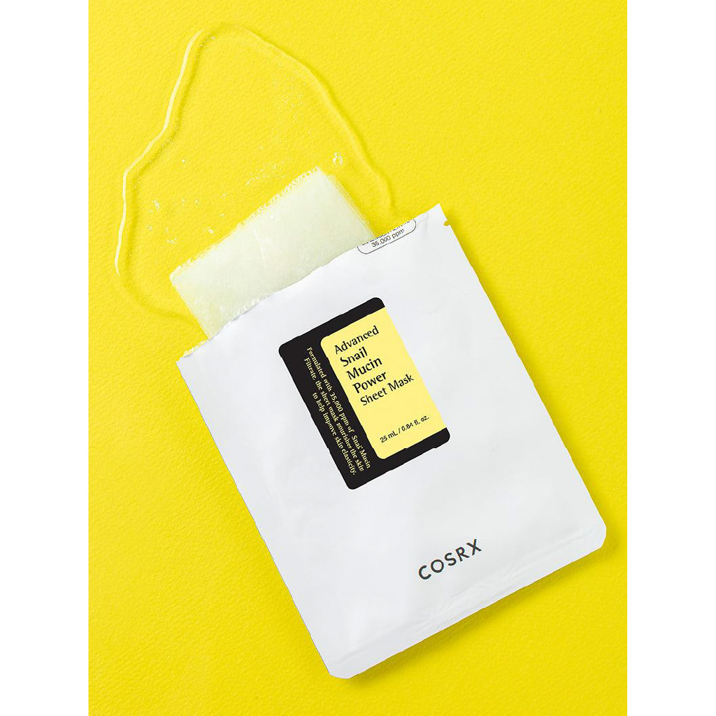 Cosrex, Advanced Snail Mucin Power Sheet Mask, Hydrating and repairing facial sheet mask, 10 sheets