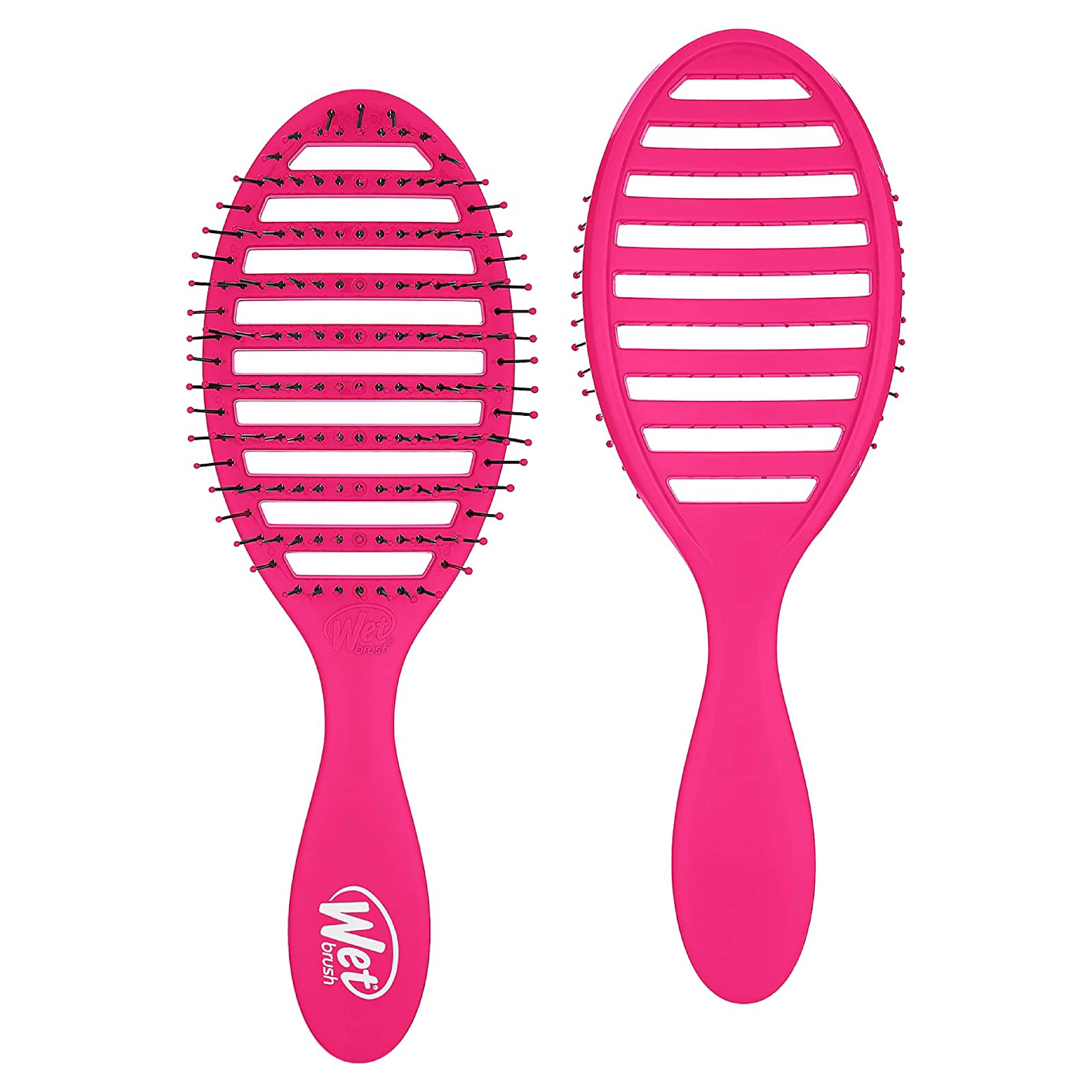 Wet Brush, Speed Dry Hair Brush, Fast-drying hair brush with flexible bristles, pink