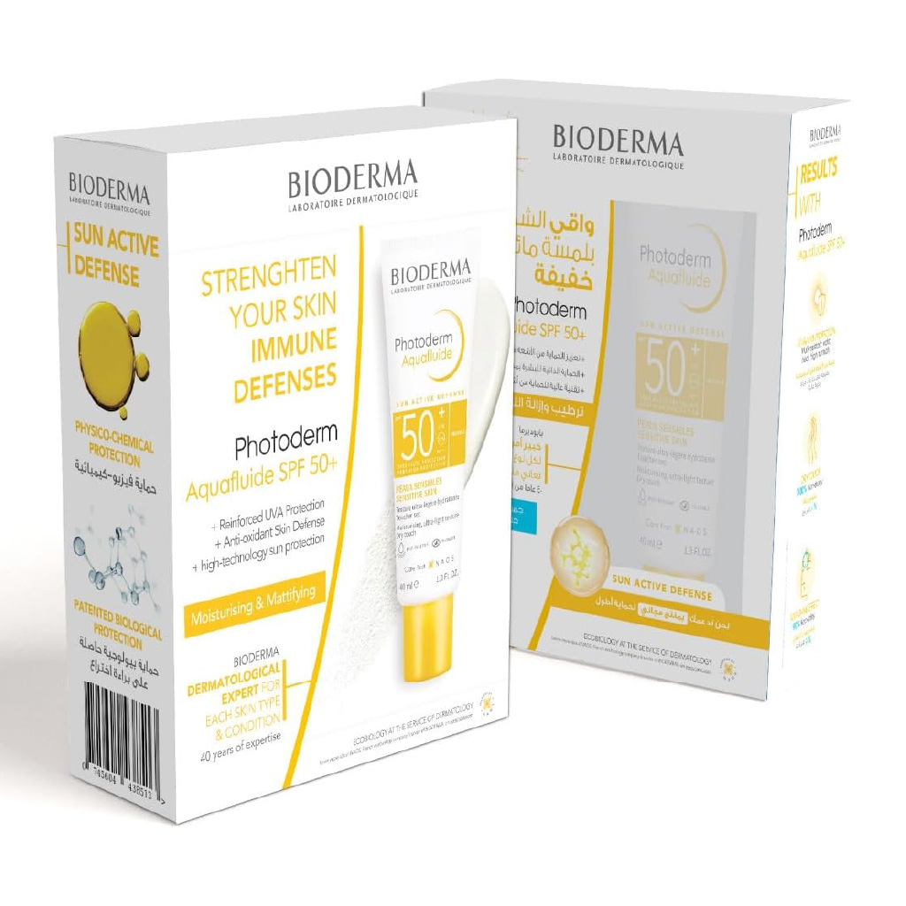 Bioderma, Photoderm Aquafluide SPF 50+, High protection lightweight sunscreen fluid, 40ml kit