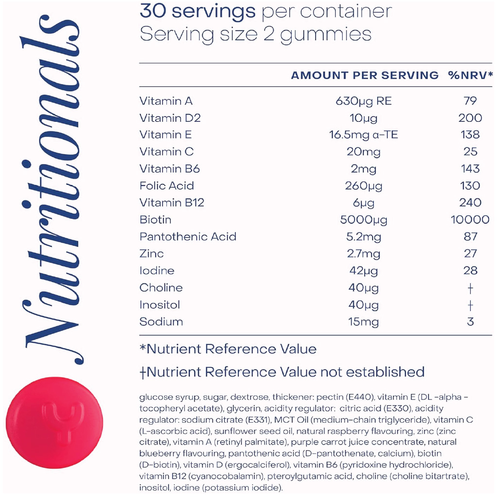 Yumi Nutrition, Hair Skin & Nails Biotin Gummies, Supports healthy hair skin and nails, 60 gummies