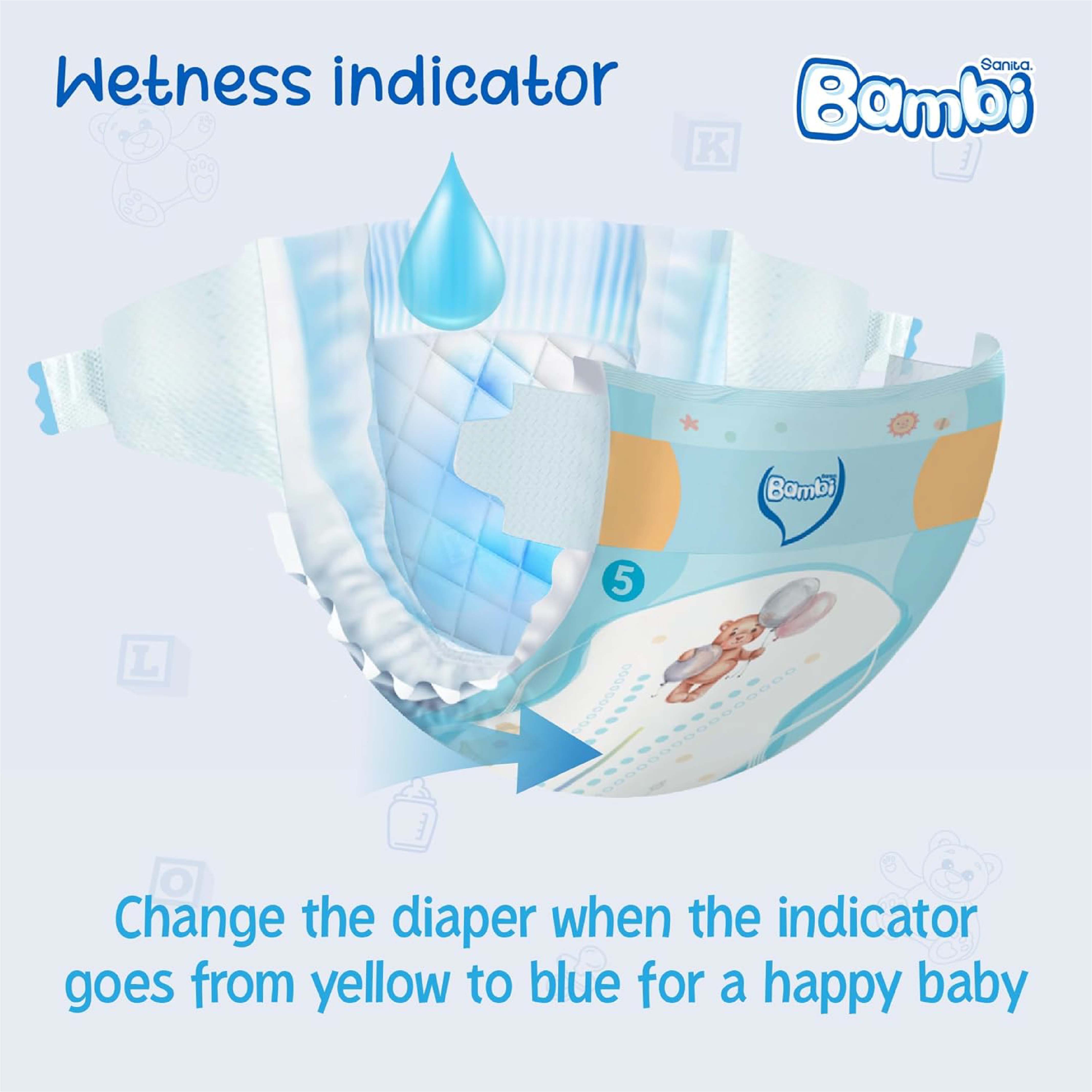 Bambi, XL Mega Baby Diapers, Extra large size diapers for babies, 74 pieces