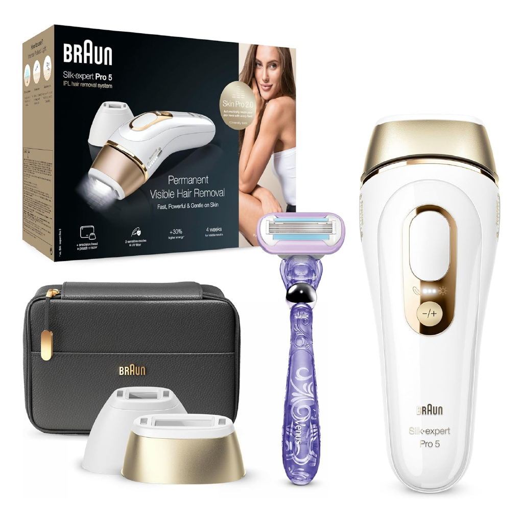 Braun, Silk·expert Pro 5 IPL S5 PL5147, Advanced hair removal device with skin sensor