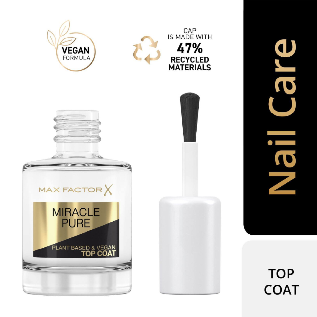 Max Factor, Miracle Pure Nail Care Quick Dry Top Coat, Fast-drying protective nail top coat