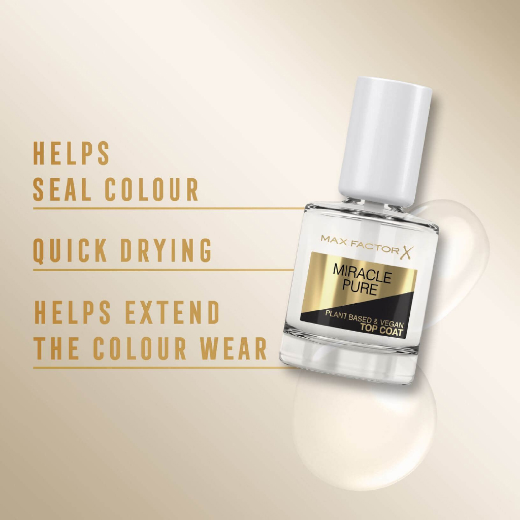 Max Factor, Miracle Pure Nail Care Quick Dry Top Coat, Fast-drying protective nail top coat