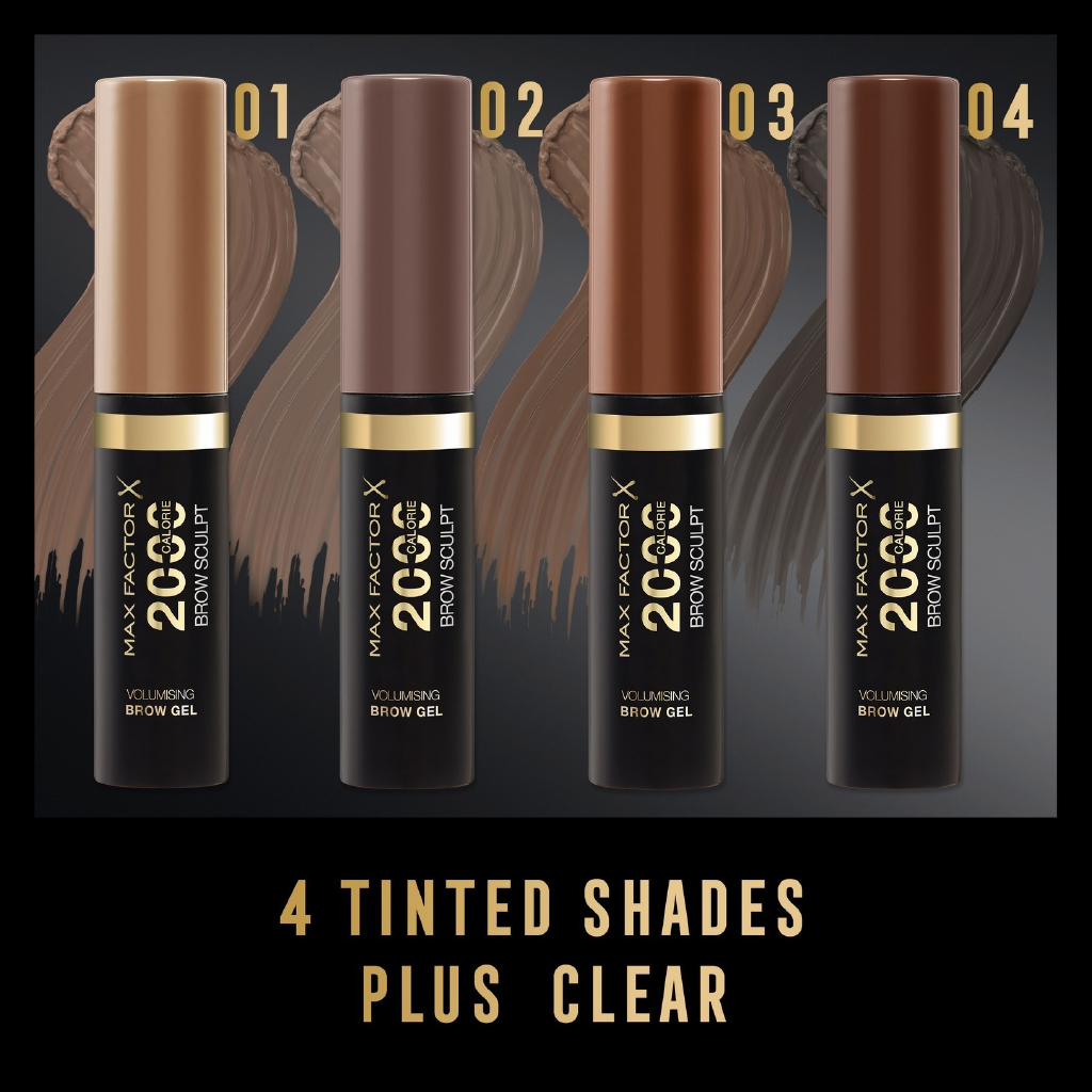 Max Factor, 2000 Calorie Volumizing Brow Gel Brown 003, Thickening and defining eyebrow gel