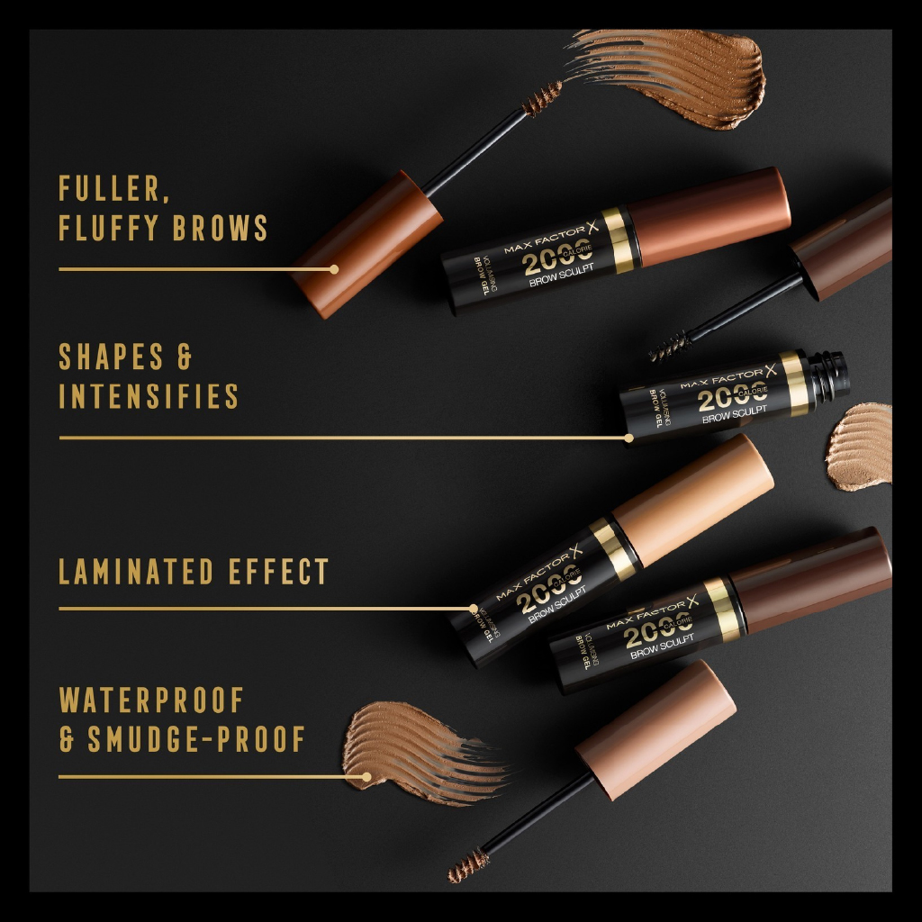 Max Factor, 2000 Calorie Volumizing Brow Gel Brown 003, Thickening and defining eyebrow gel