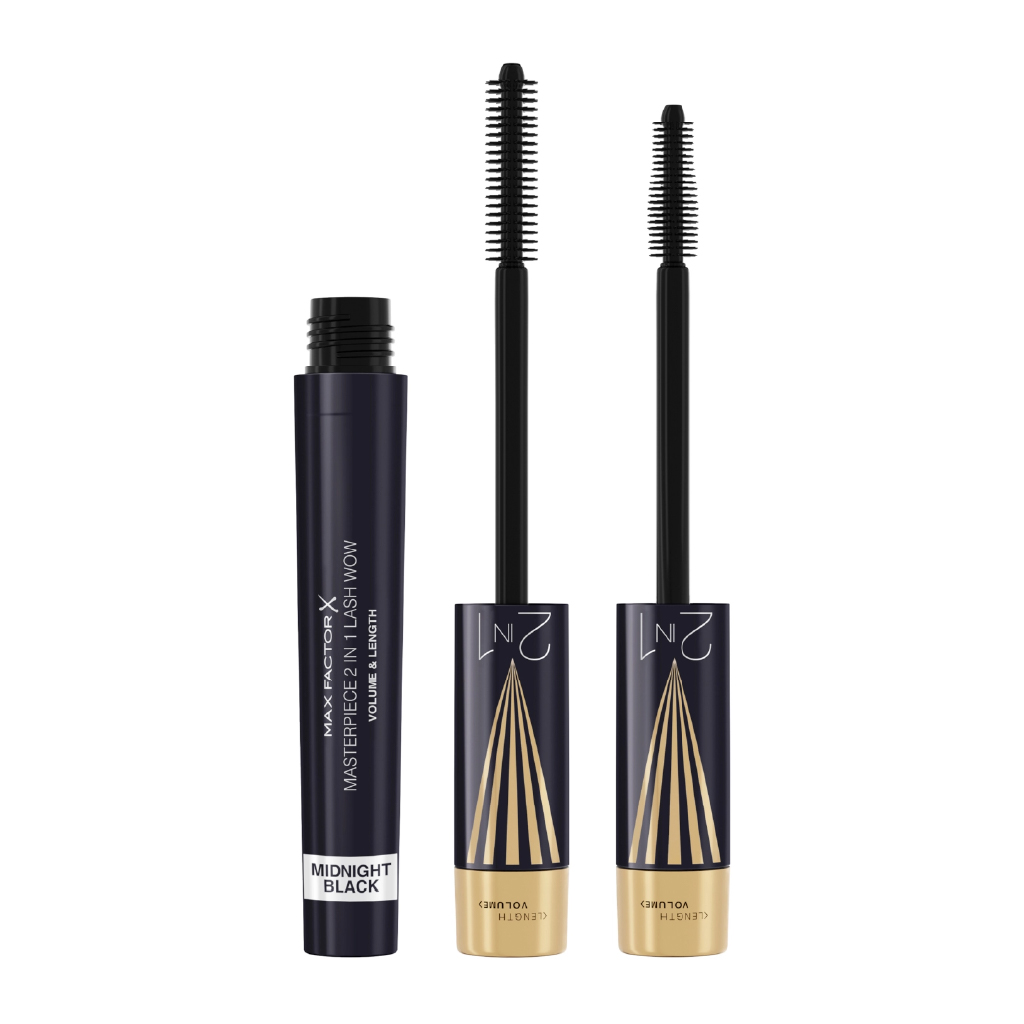 Max Factor, Mascara Lashes 2in1 Shade Extension, Volumizing and lengthening mascara, midnight black