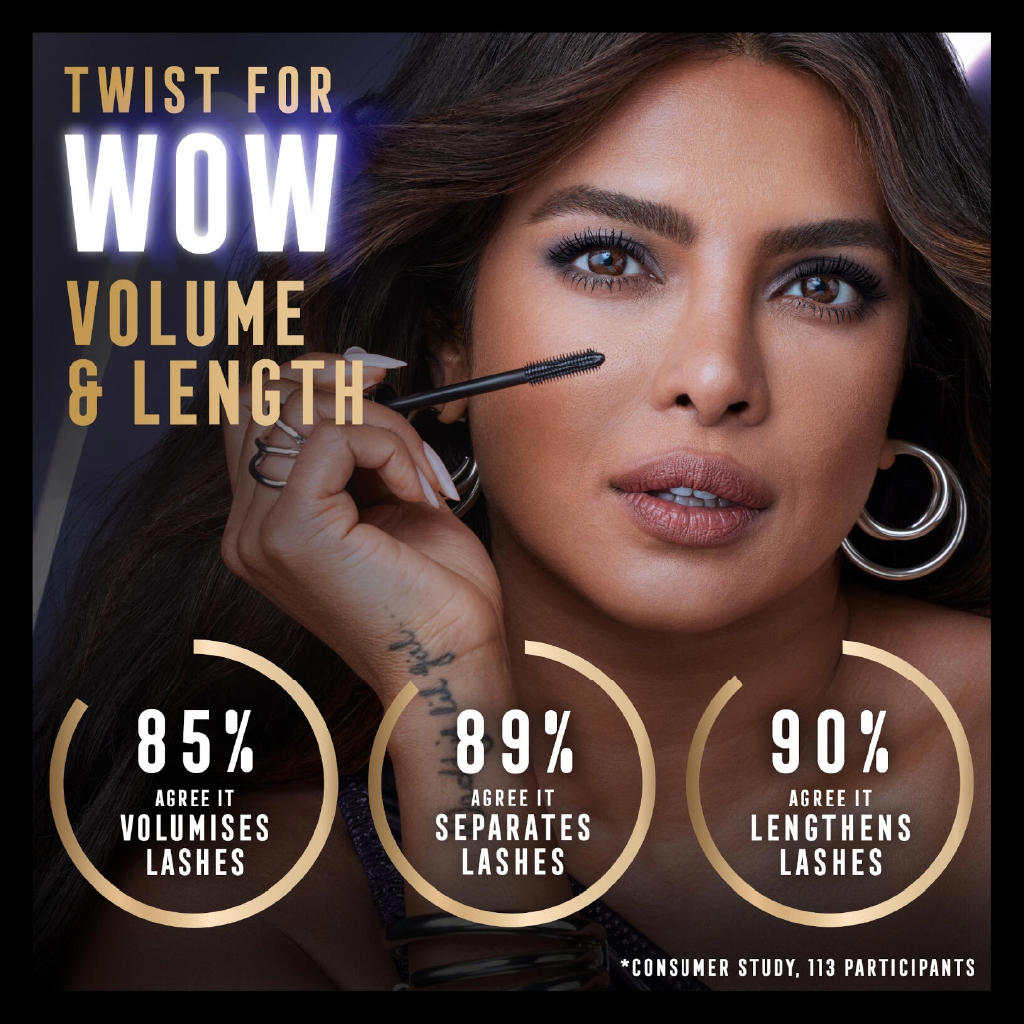 Max Factor, Mascara Lashes 2in1 Shade Extension, Volumizing and lengthening mascara, midnight black