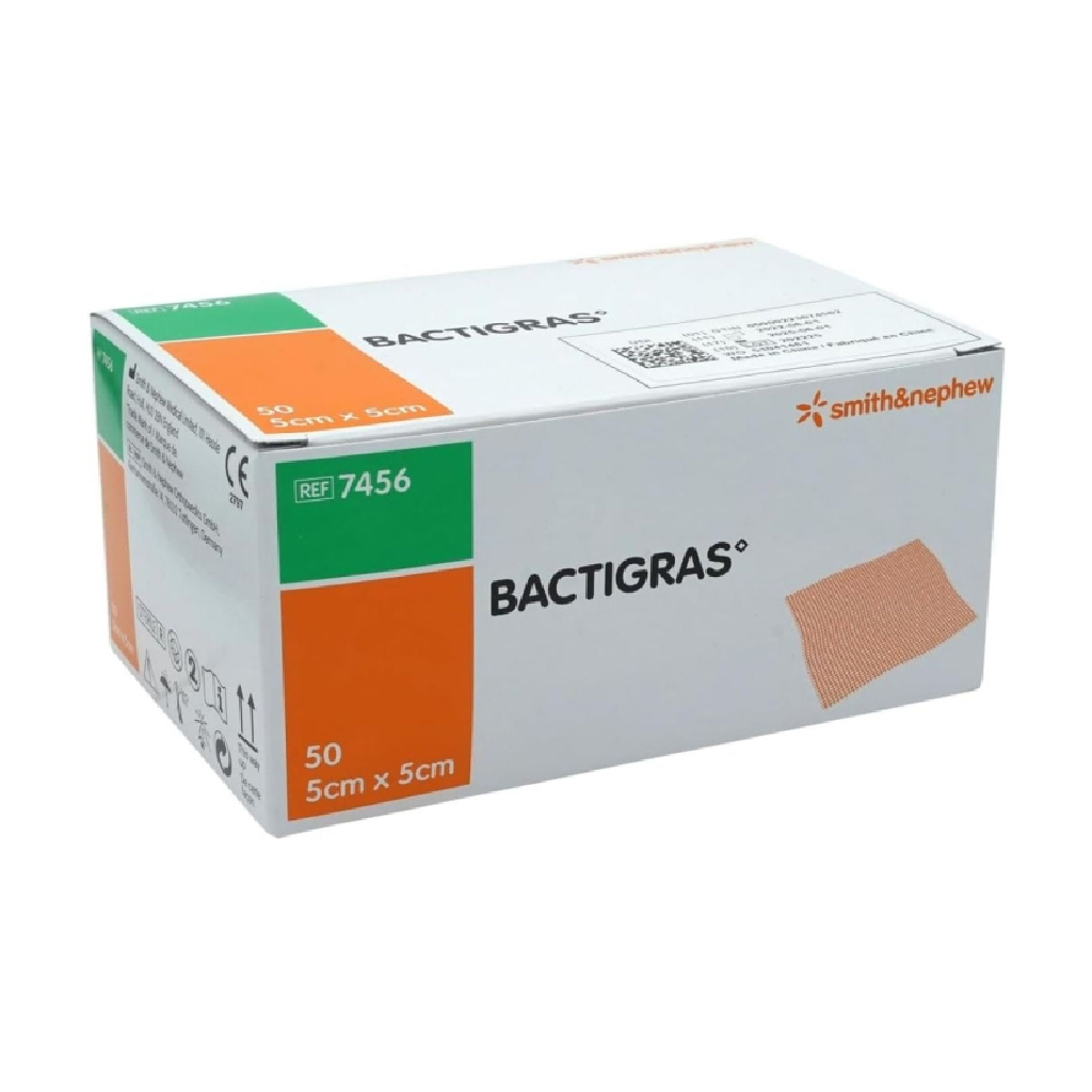 Bactigras, Antiseptic Tulle Gras Dressings, Sterile wound dressing for infection prevention, 5cm x 5cm