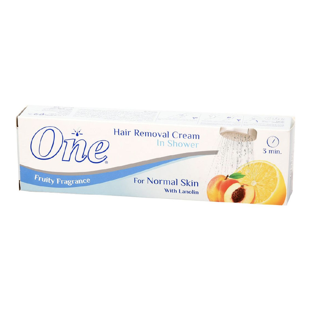 One In, Shower Hair Removal Cream for Normal Skin Fruity Fragrance, Gentle hair removal cream with fruity scent, 140g
