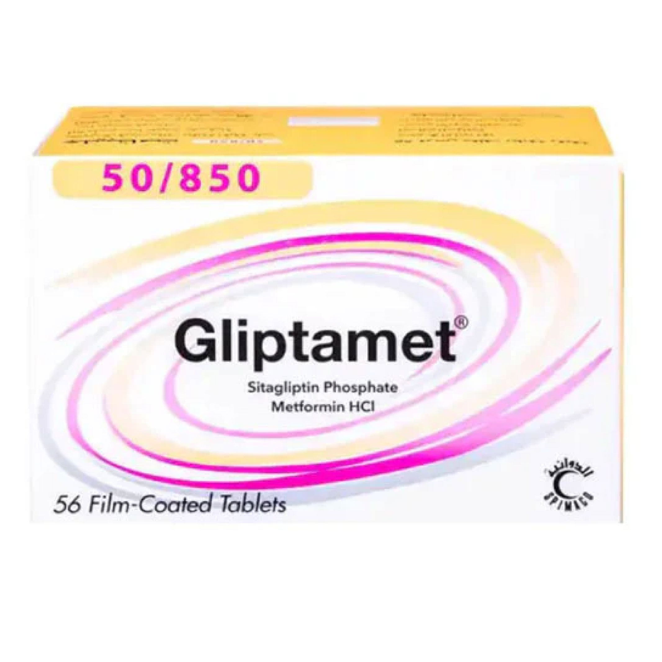 Gliptamet, 850/50mg Antidiabetic Combination Tablets, Blood sugar control medication, 56 tablets