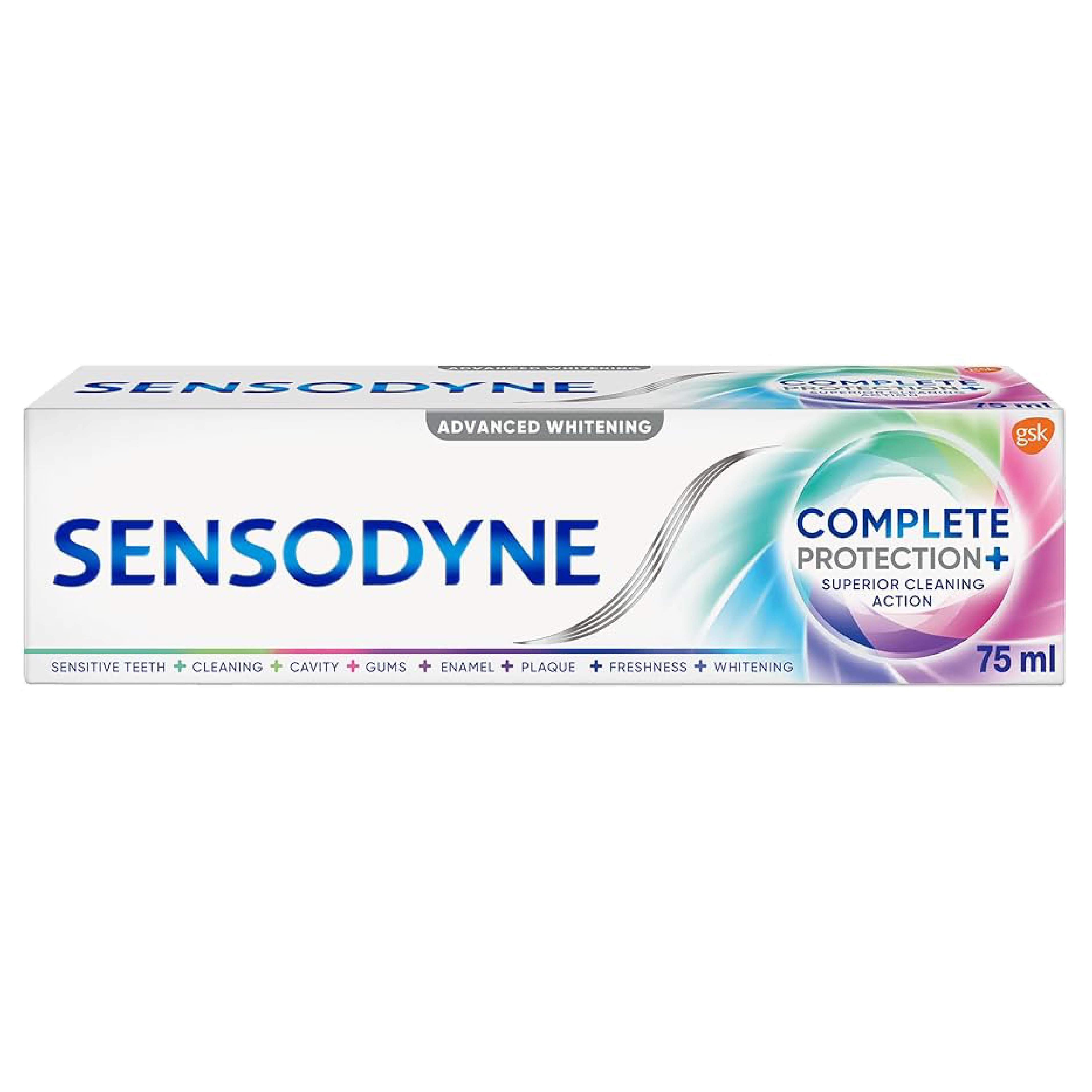 Sensodyne, Complete Protection White Toothpaste, Whitening and protective toothpaste for sensitive teeth, 75ml