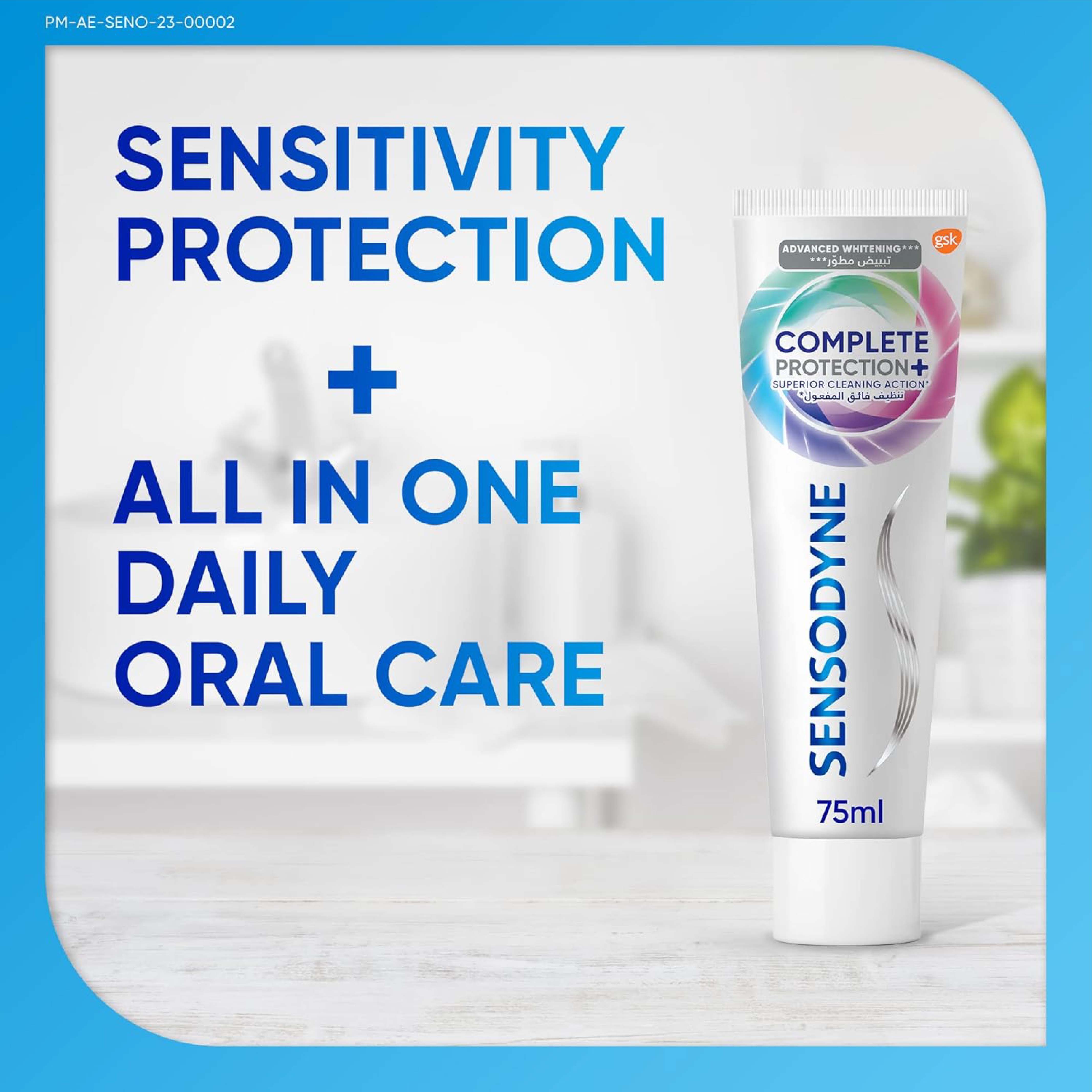 Sensodyne, Complete Protection White Toothpaste, Whitening and protective toothpaste for sensitive teeth, 75ml