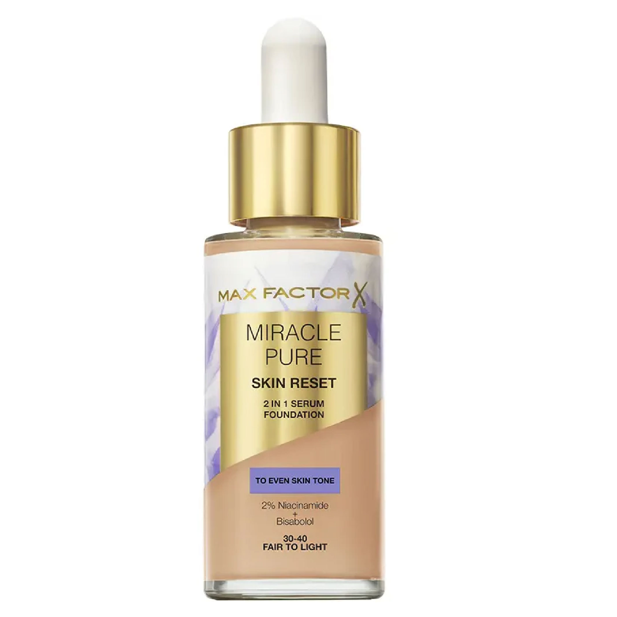 Max Factor, Miracle Pure Serum Foundation 002 Fair to Light, Lightweight serum foundation for natural coverage