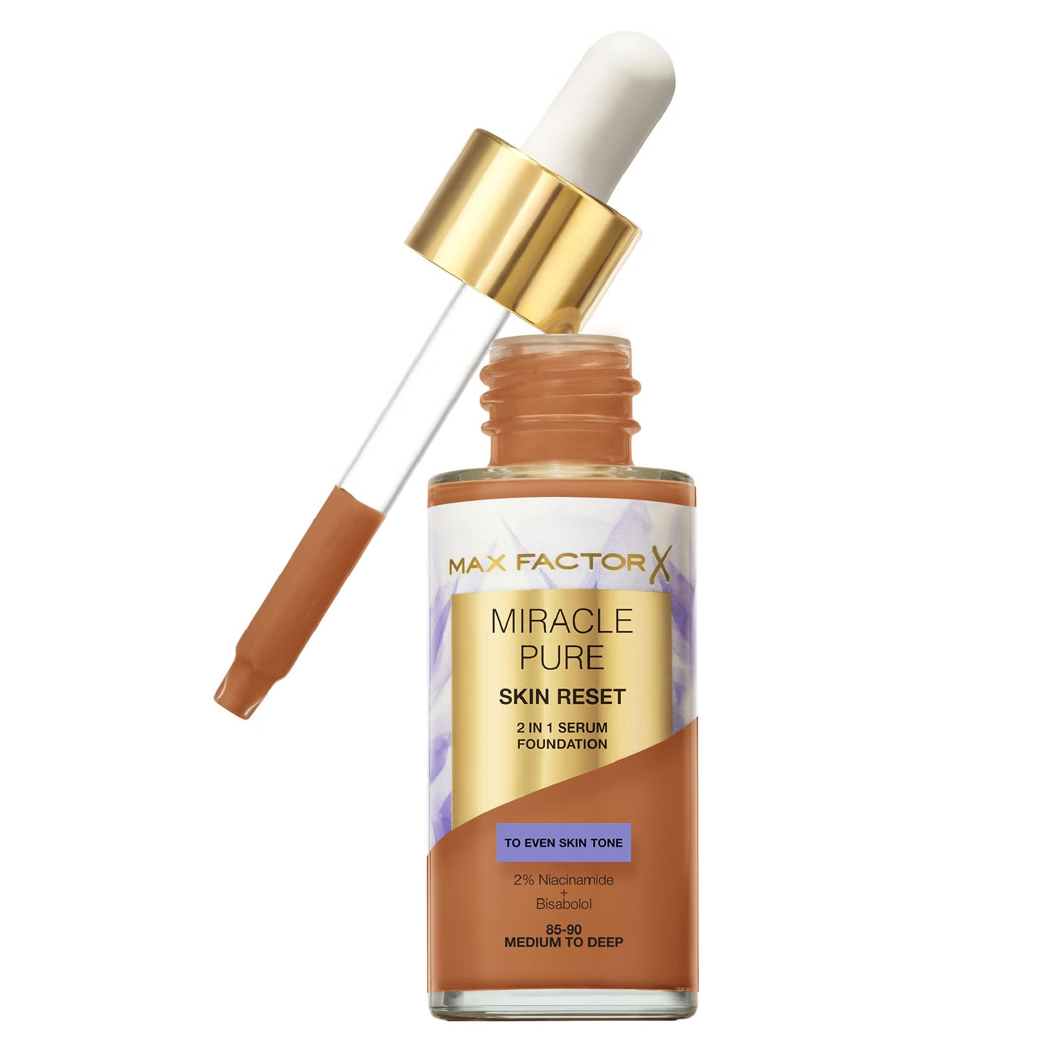 Max Factor, Miracle Pure Serum Foundation 006 Medium to Deep, Lightweight serum foundation for medium to deep skin tones,