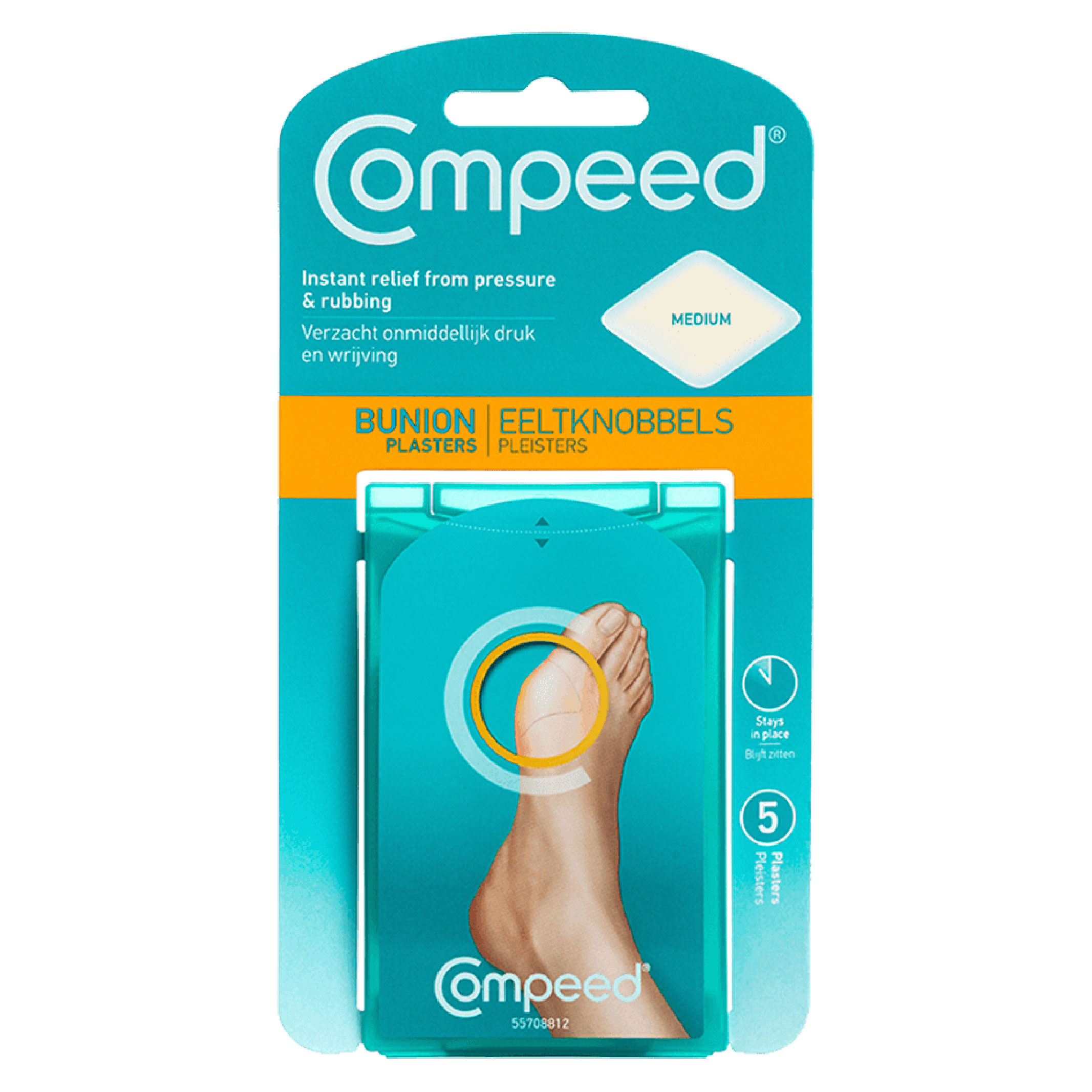 Compeed, Bunions Bunion Protection Plasters, Cushioned plasters to relieve bunion pain, 5 plasters