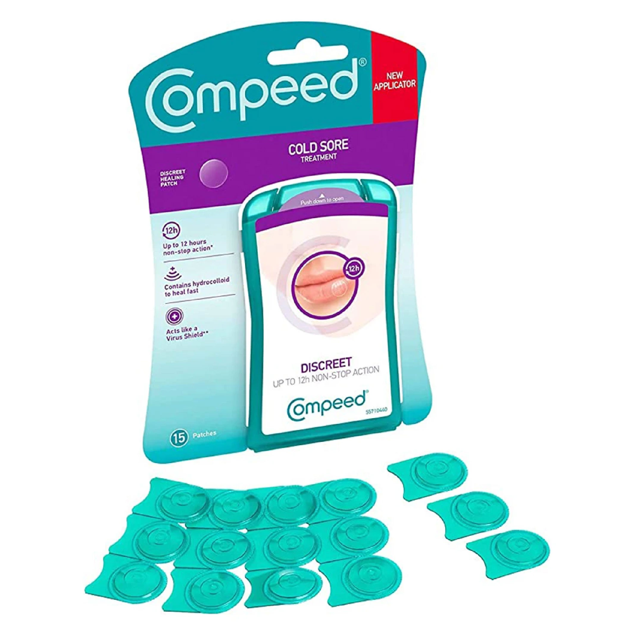 Compeed, Cold Sore Invisible Protection Patches, Discreet patches for cold sore relief, 15 plasters