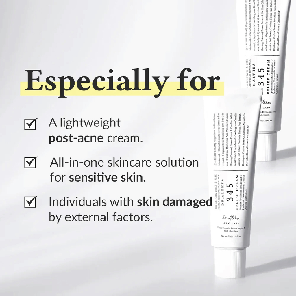 Dr. Althea, 345 Relief Cream, Multi-functional calming moisturizer for sensitive skin, 50ml