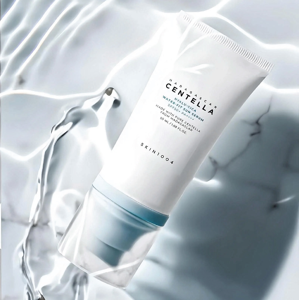 SKIN1004, Madagascar Centella Hyalu-Cica Water-Fit Sun Serum, Lightweight SPF protection with hydration, 50ml