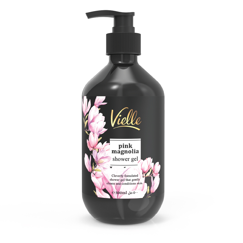 Vielle, Shower Gel Pink Magnolia, Refreshing floral shower gel for daily cleansing, 500ml