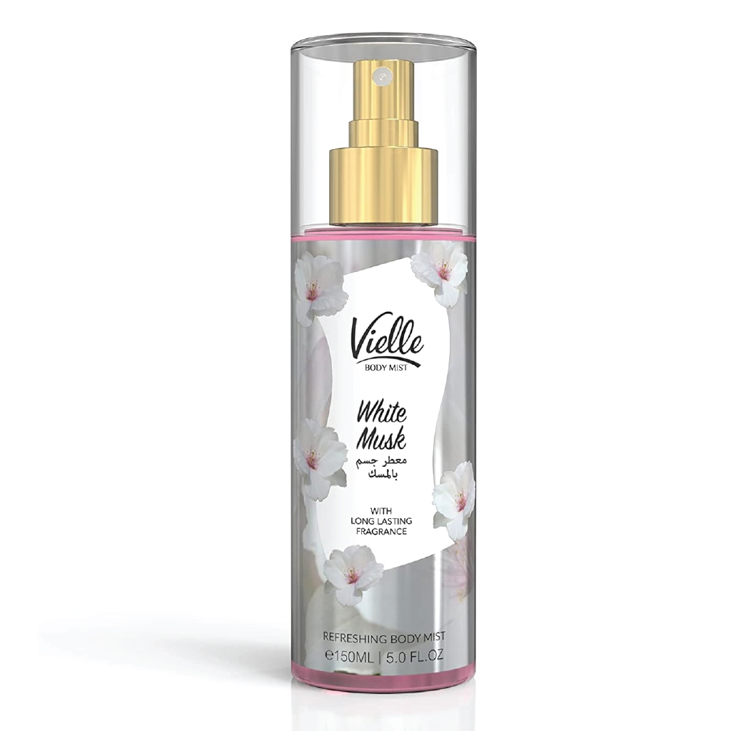 Vielle, Body Mist White Musk, Soft white musk scented refreshing body mist, 150ml