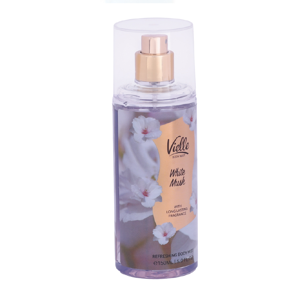 Vielle, Body Mist White Musk, Soft white musk scented refreshing body mist, 150ml