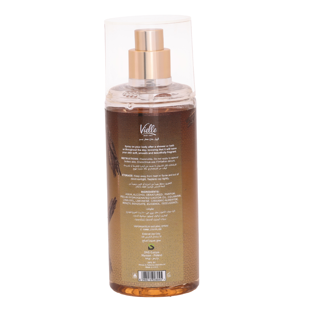 Vielle, Body Mist Oud, Rich oud scented luxurious body mist, 150ml