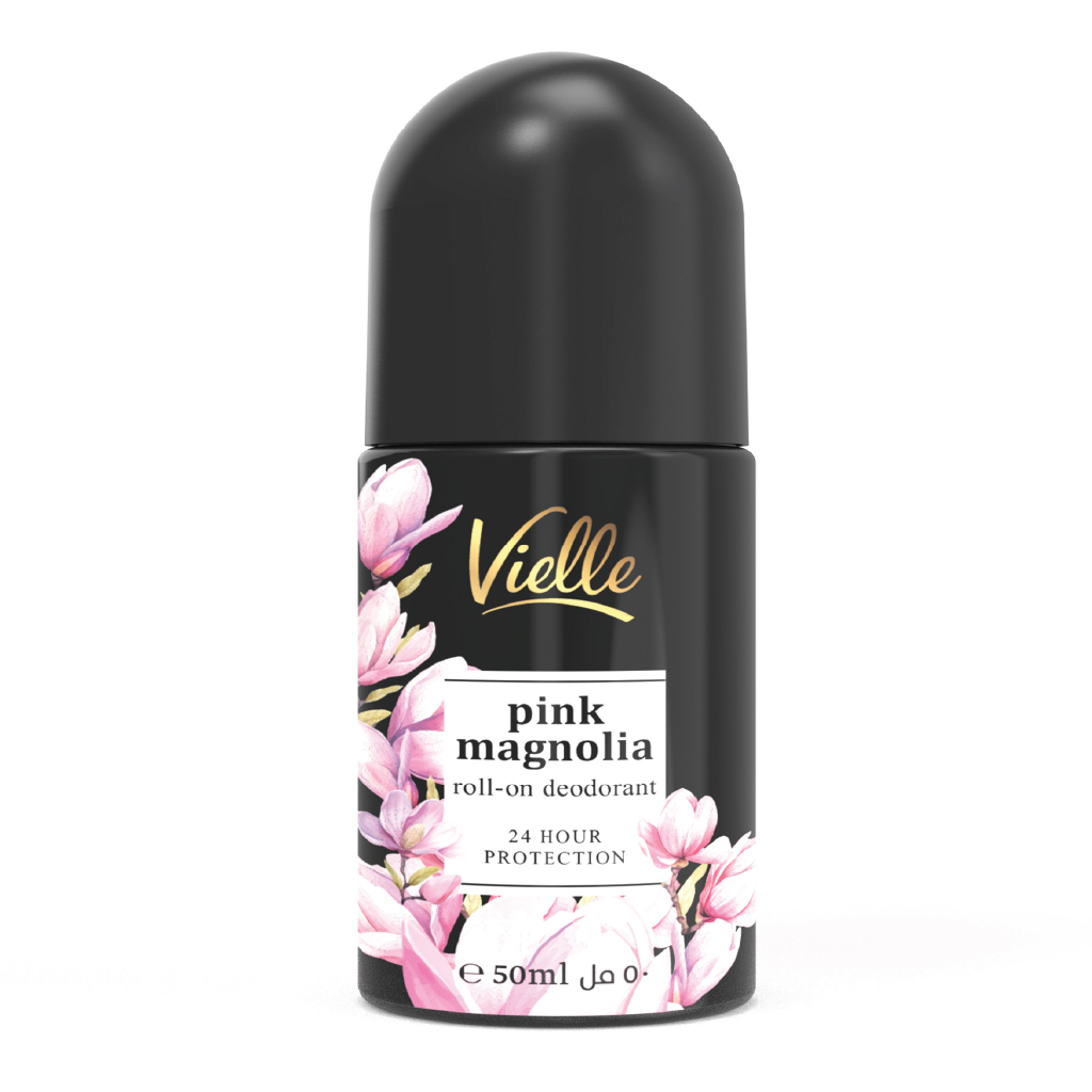 Vielle, Deo Roll-On Pink Magnolia, Floral scented long-lasting deodorant, 50ml