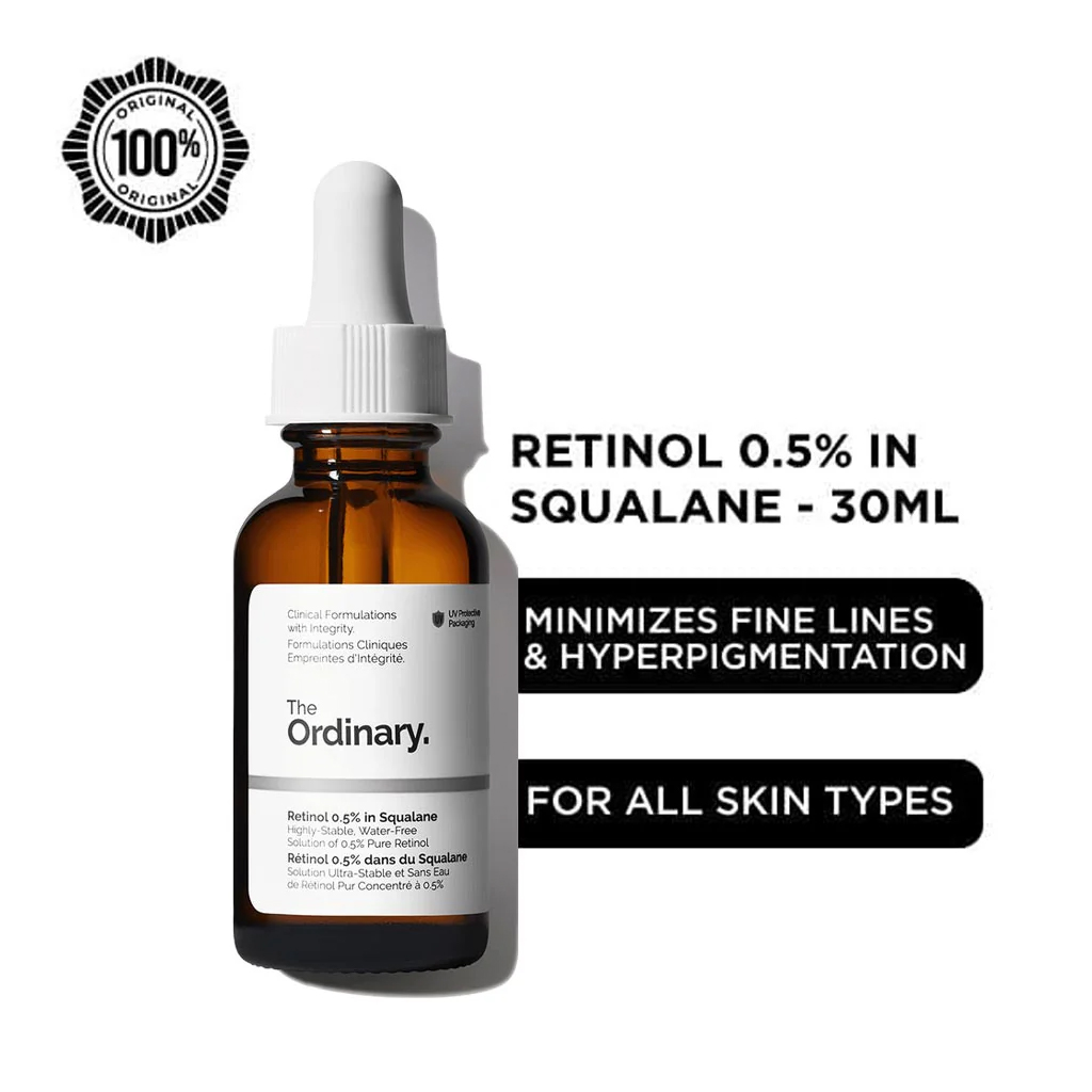 The Ordinary, Retinol 0.5% in Squalane, Anti-aging retinol serum in moisturizing squalane, 30ml