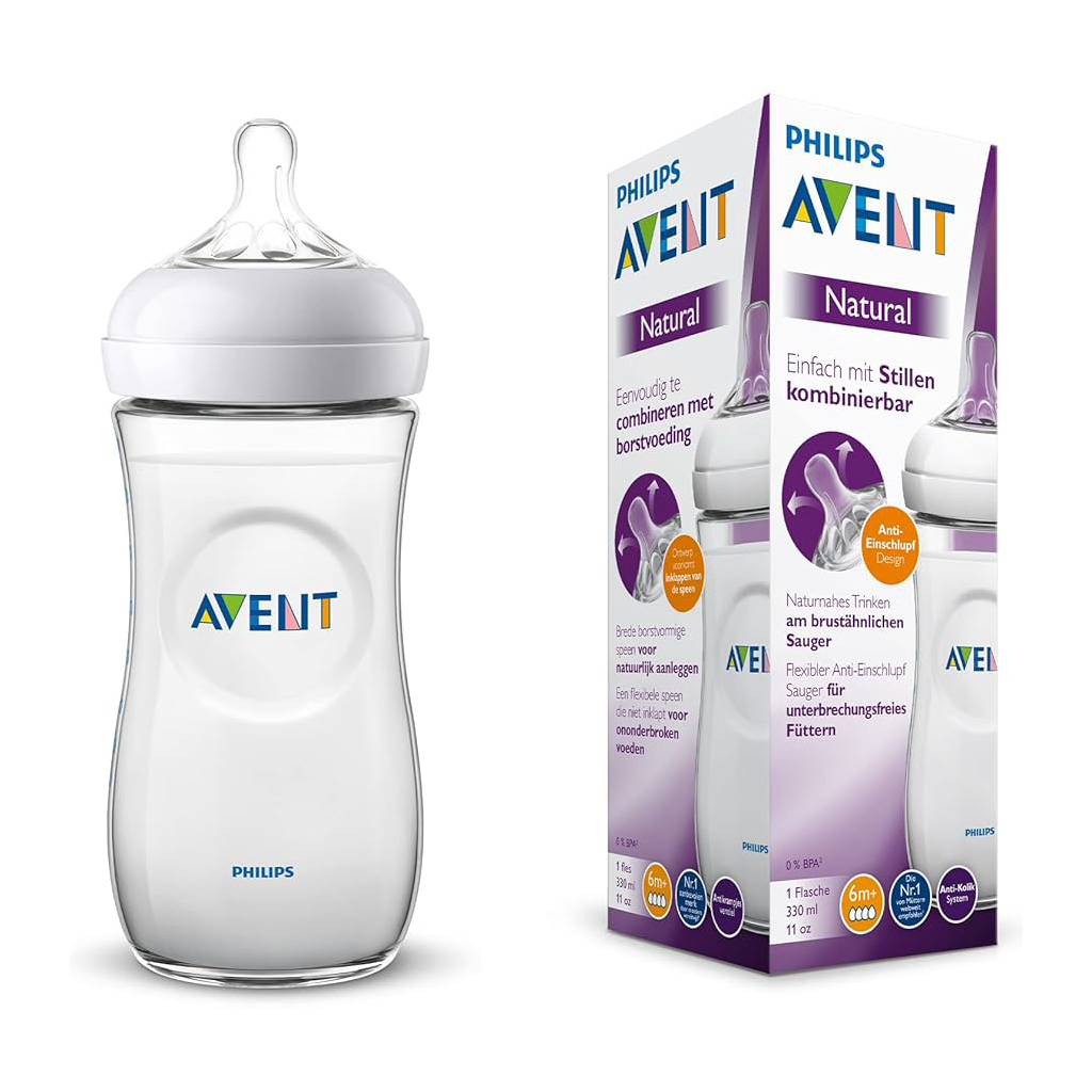 Philips Avent, Natural 2.0 Baby Feeding Bottle, Natural latch baby bottle for feeding, 330ml