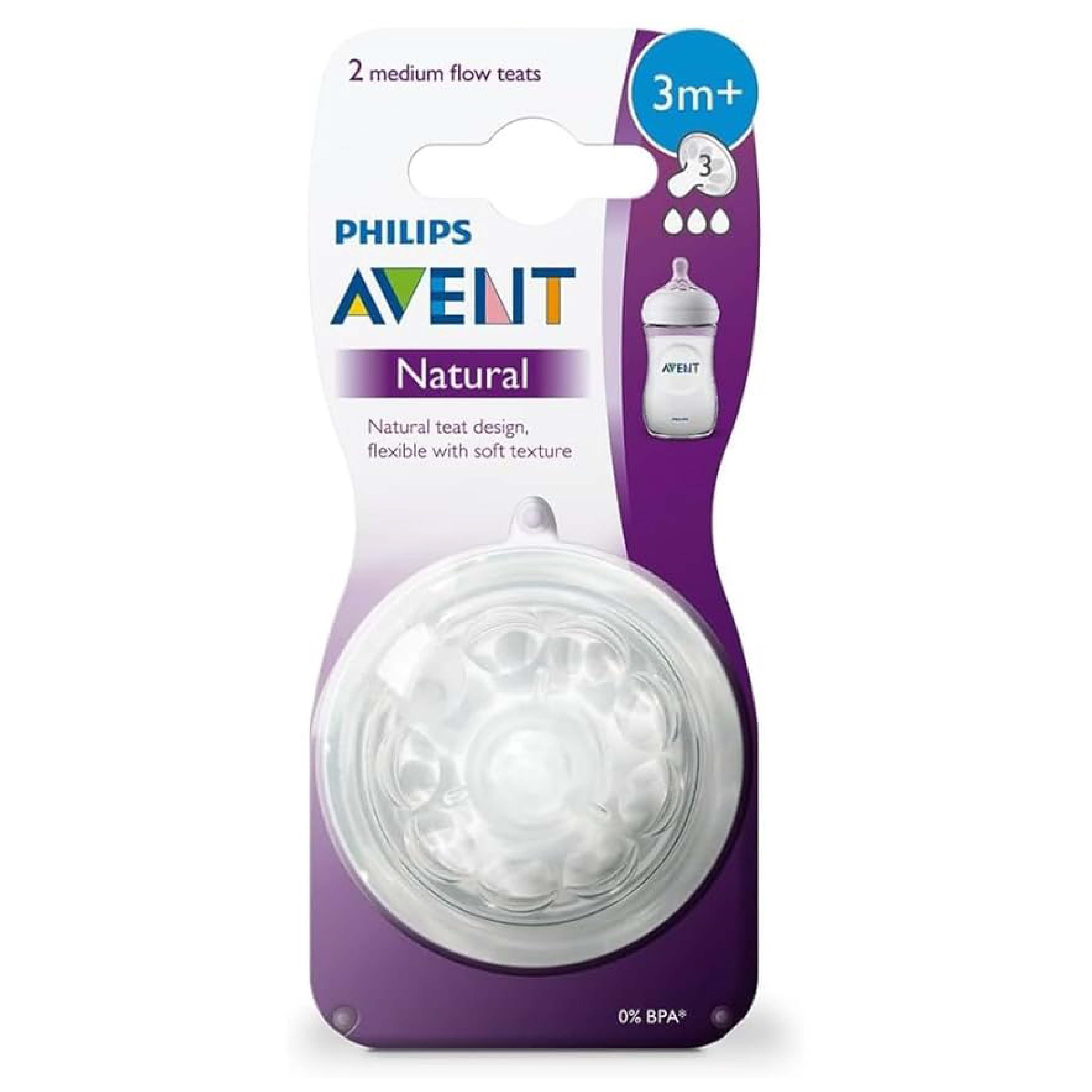 Philips Avent, Natural 2.0 Variable Flow Teats, Variable flow teats for natural feeding, pack of 2