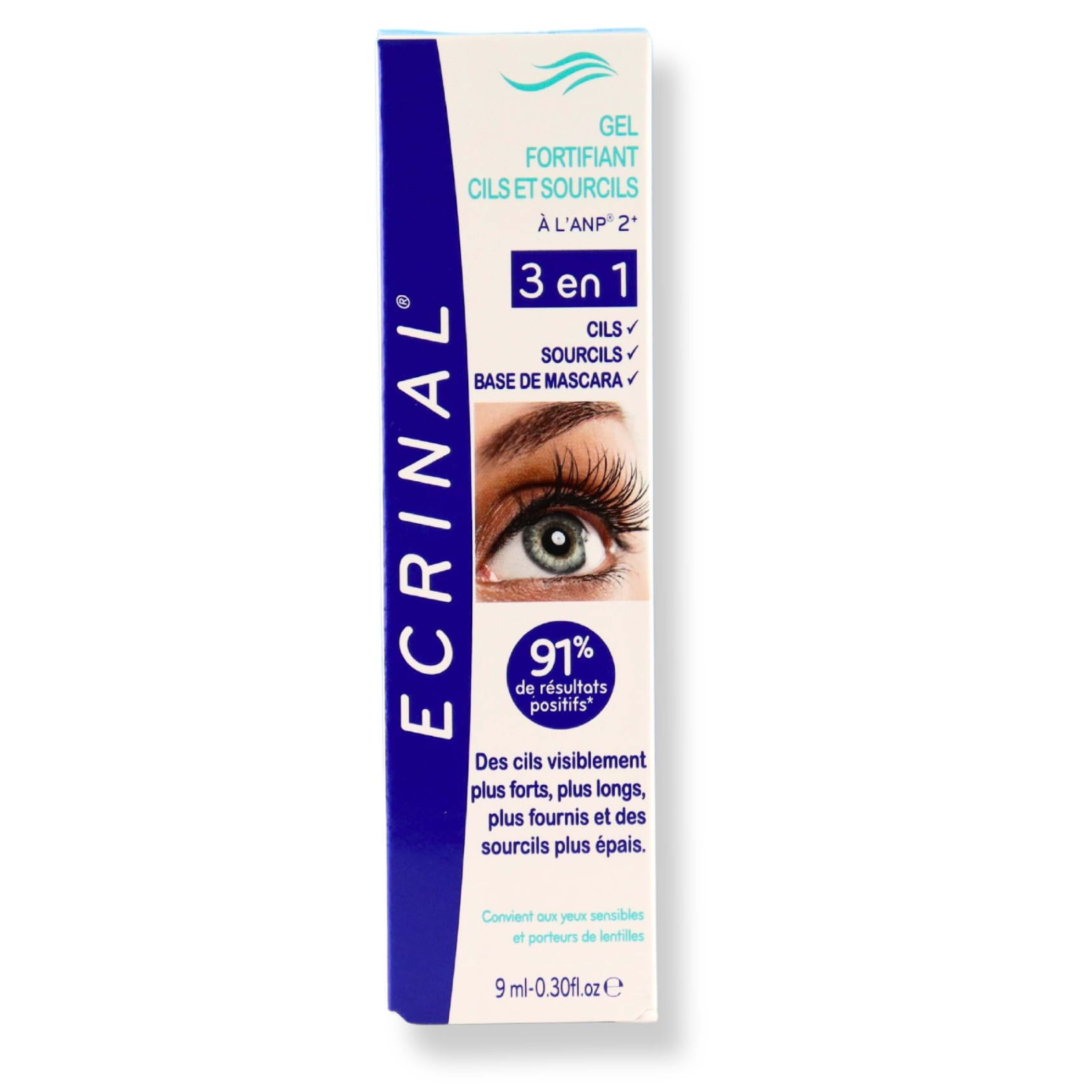 Ecrinal, Eyelash & Eyebrow Strengthener Colourless Gel with Anp 2+, Strengthening gel to promote eyelash and eyebrow growth, 10ml