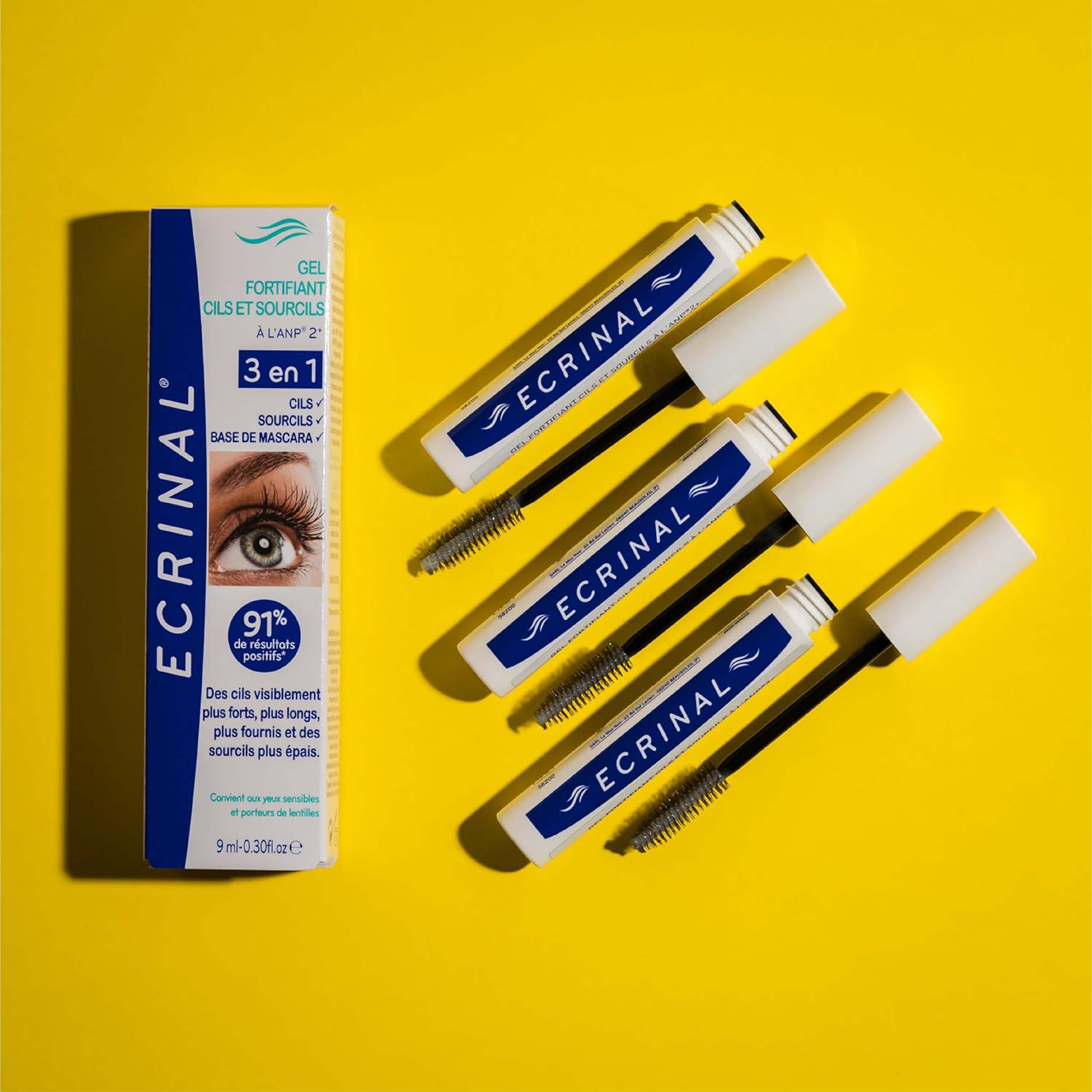 Ecrinal, Eyelash & Eyebrow Strengthener Colourless Gel with Anp 2+, Strengthening gel to promote eyelash and eyebrow growth, 10ml
