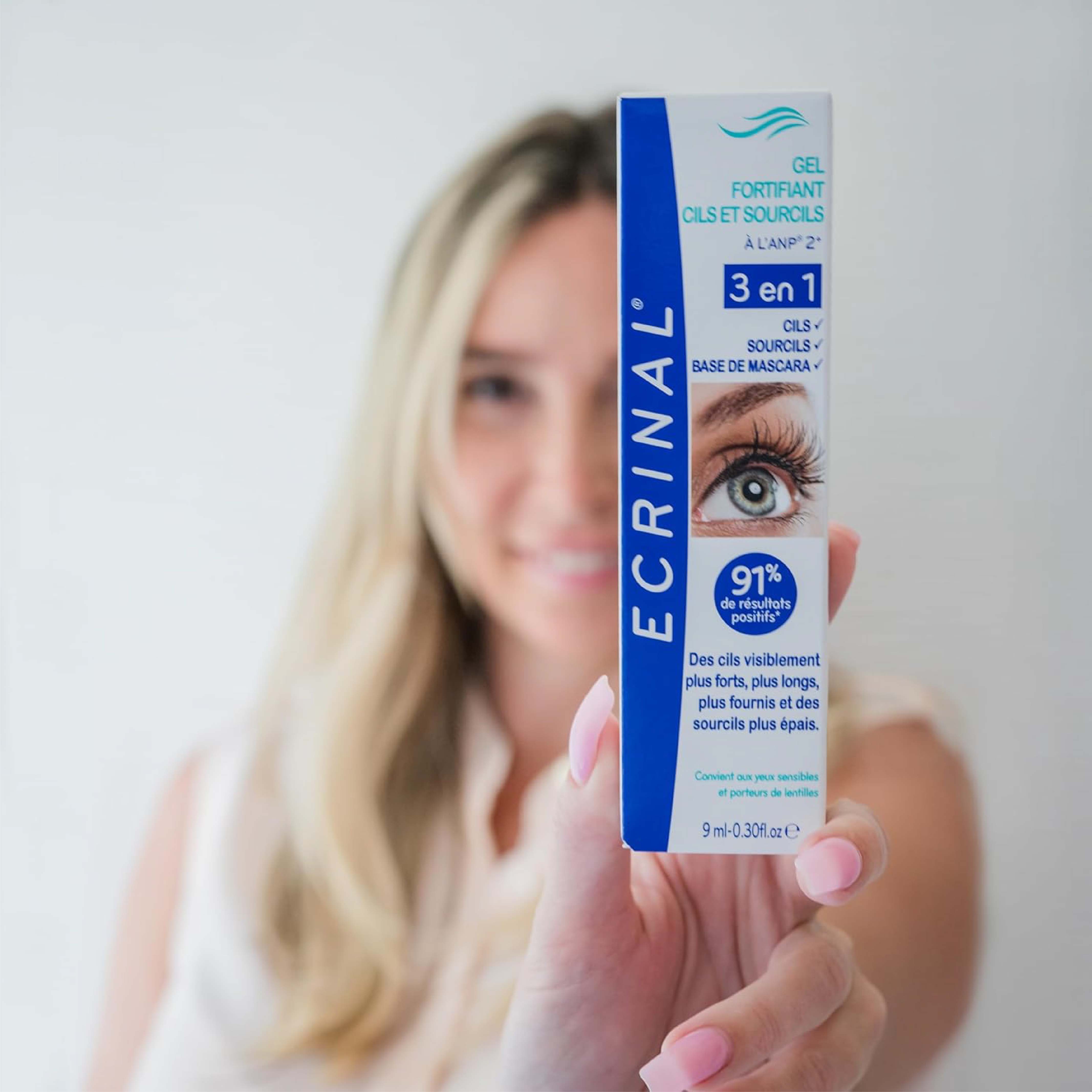 Ecrinal, Eyelash & Eyebrow Strengthener Colourless Gel with Anp 2+, Strengthening gel to promote eyelash and eyebrow growth, 10ml