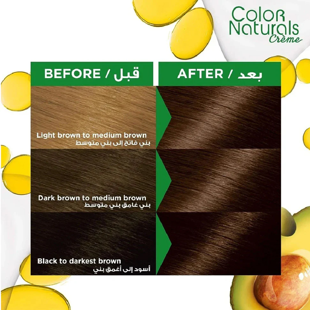 Garnier, Color Naturals Hair Color 5132 Nude Medium Brown, Cream hair dye with natural color and shine, 5132 nude medium brown