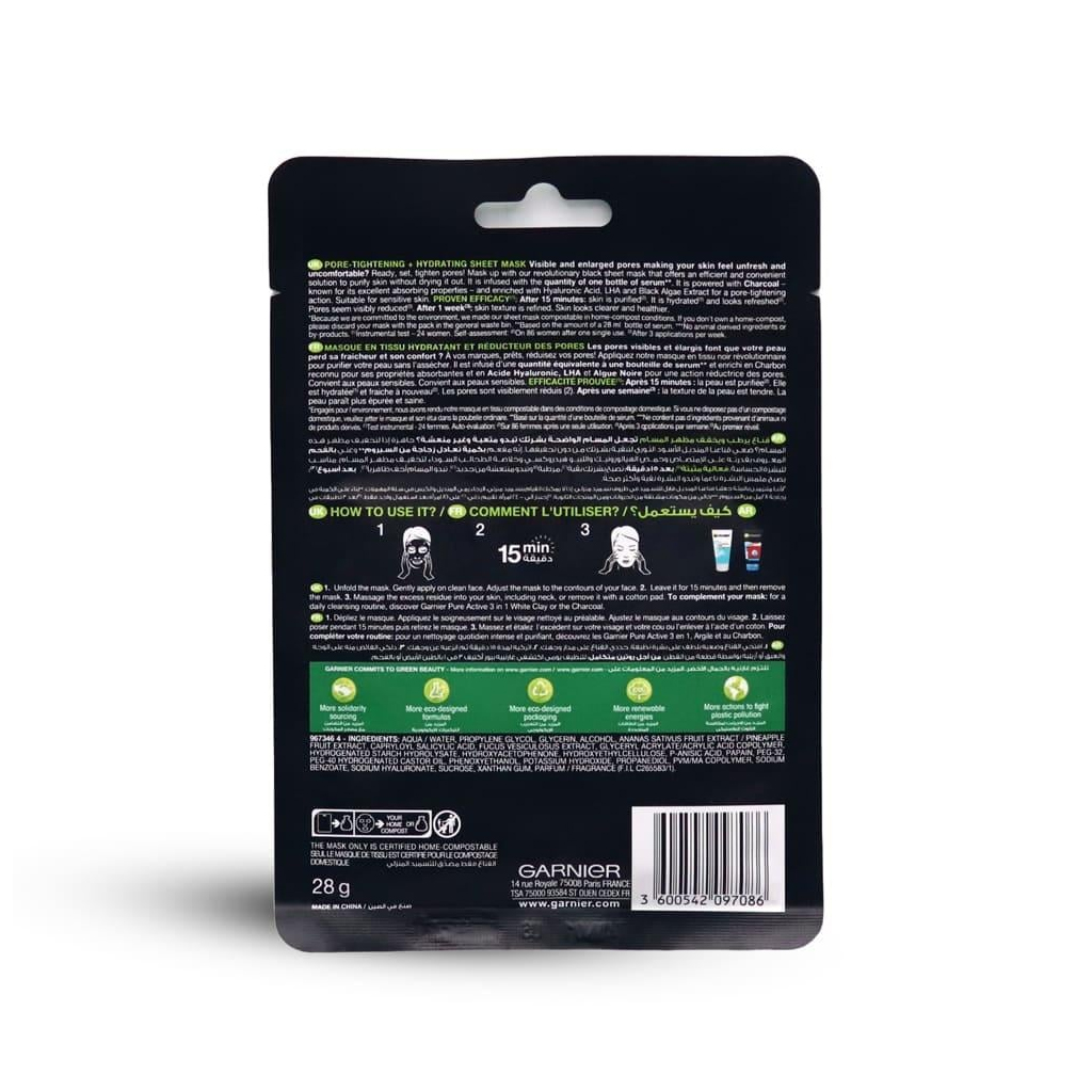 Garnier Skin Act Mask Charc. S28 Arenfr Algae
