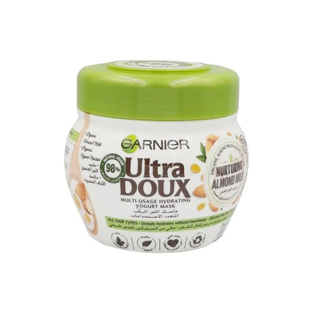 Garnier Ultra Doux, Almond Milk and Agave Hair Mask, Nourishing and moisturizing hair treatment, 300 ml