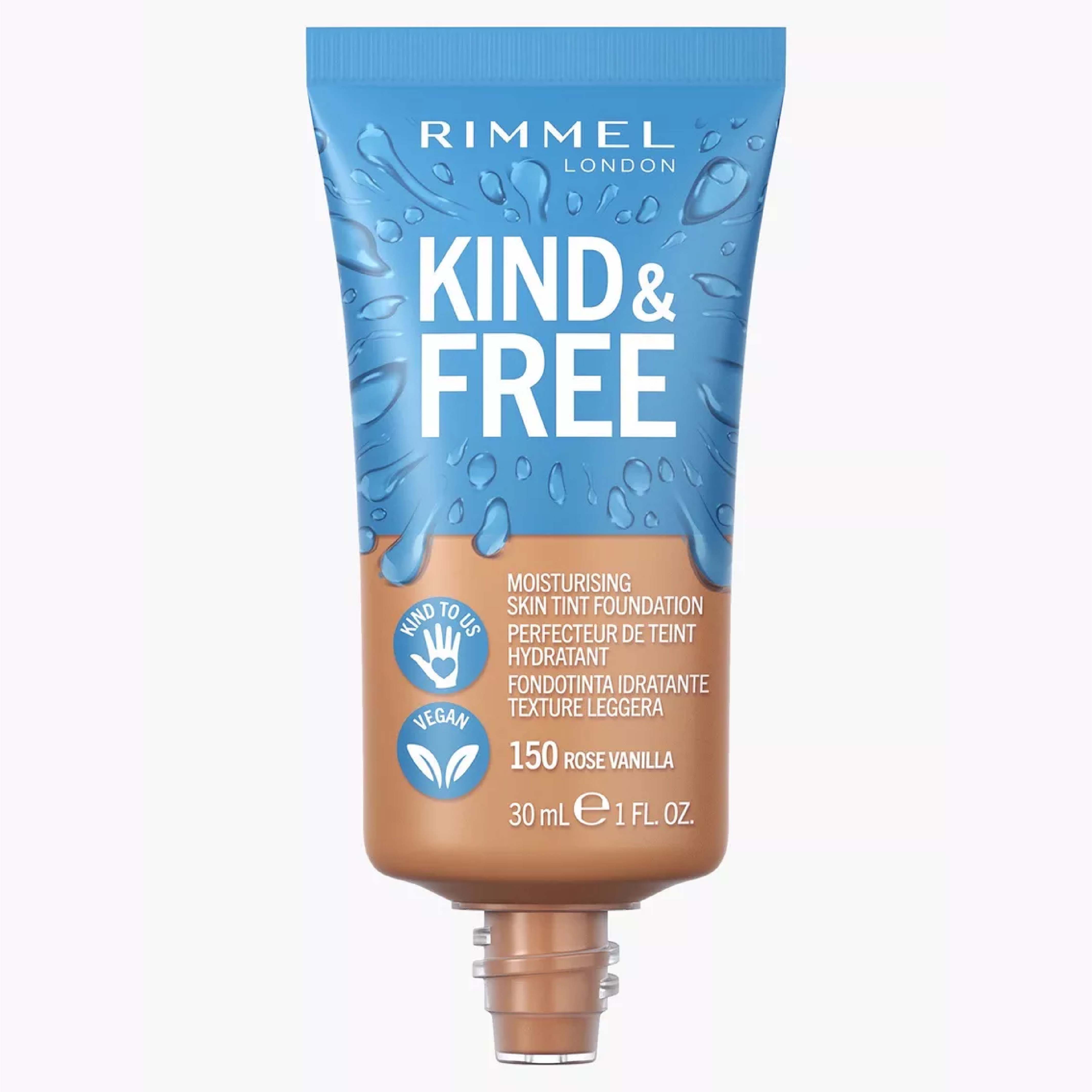 Rimmel, Kind & Free Foundation 150 Rose Vanilla, Lightweight foundation with natural finish, 150 rose vanilla