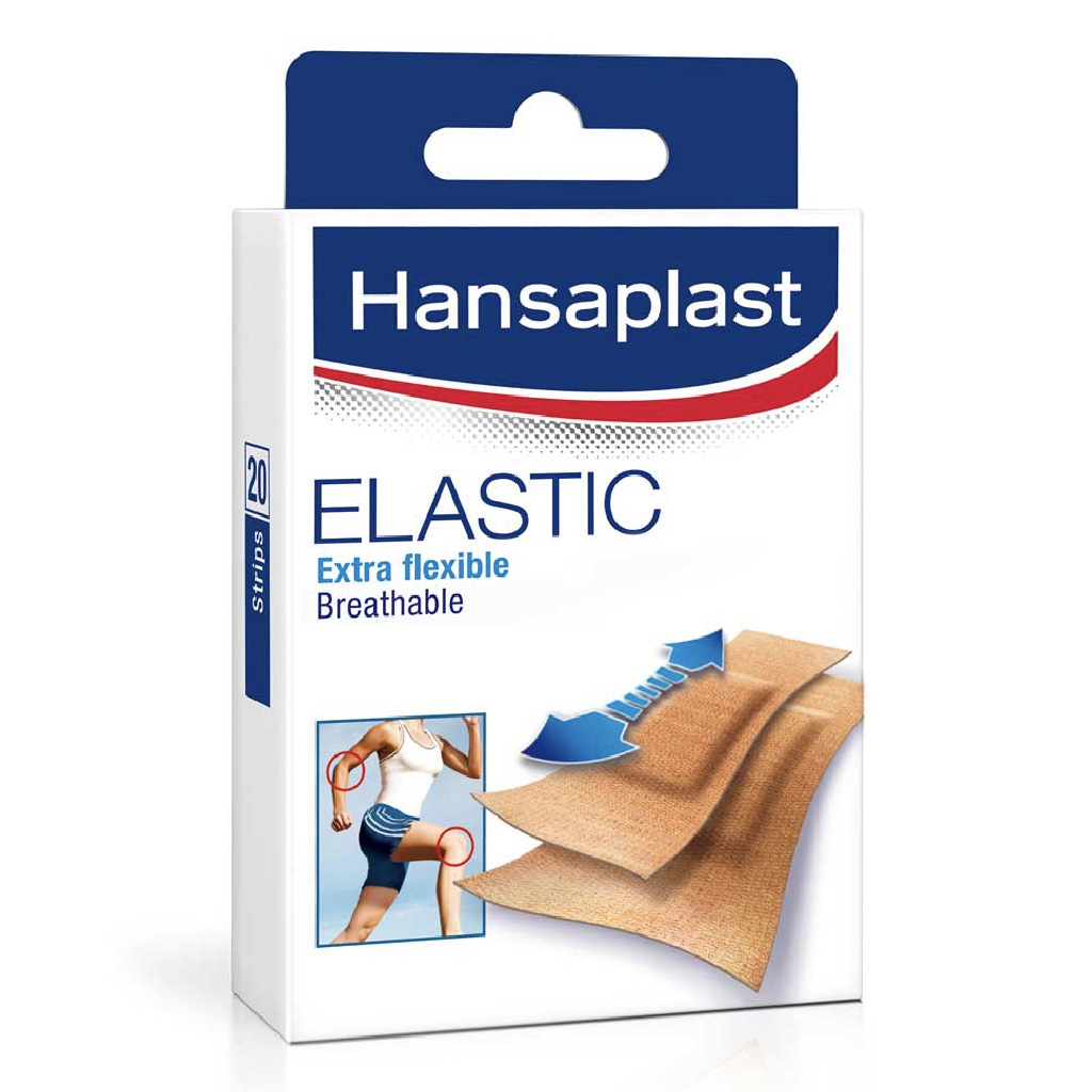 Hansaplast, Elastic Strips Assorted, Flexible adhesive bandages for joint protection, 20 strips