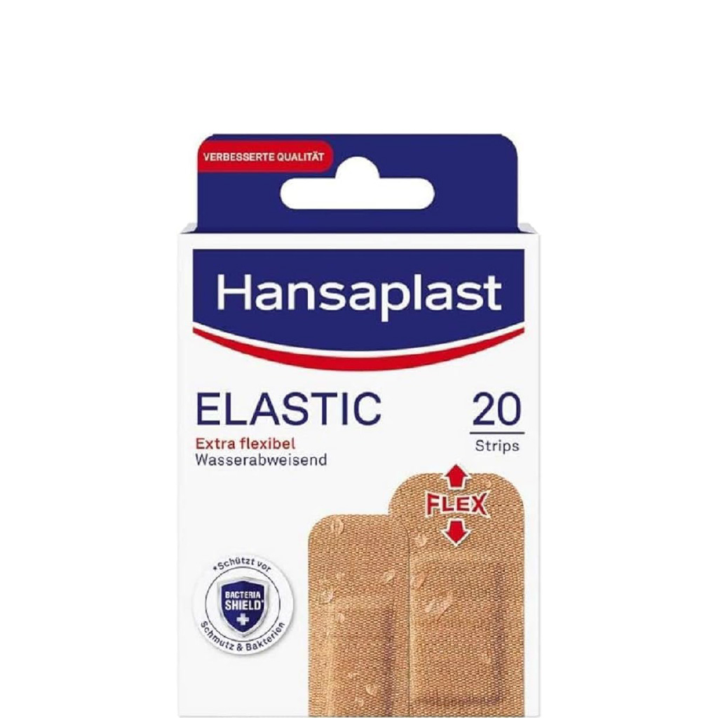 Hansaplast, Elastic Strips Assorted, Flexible adhesive bandages for joint protection, 20 strips