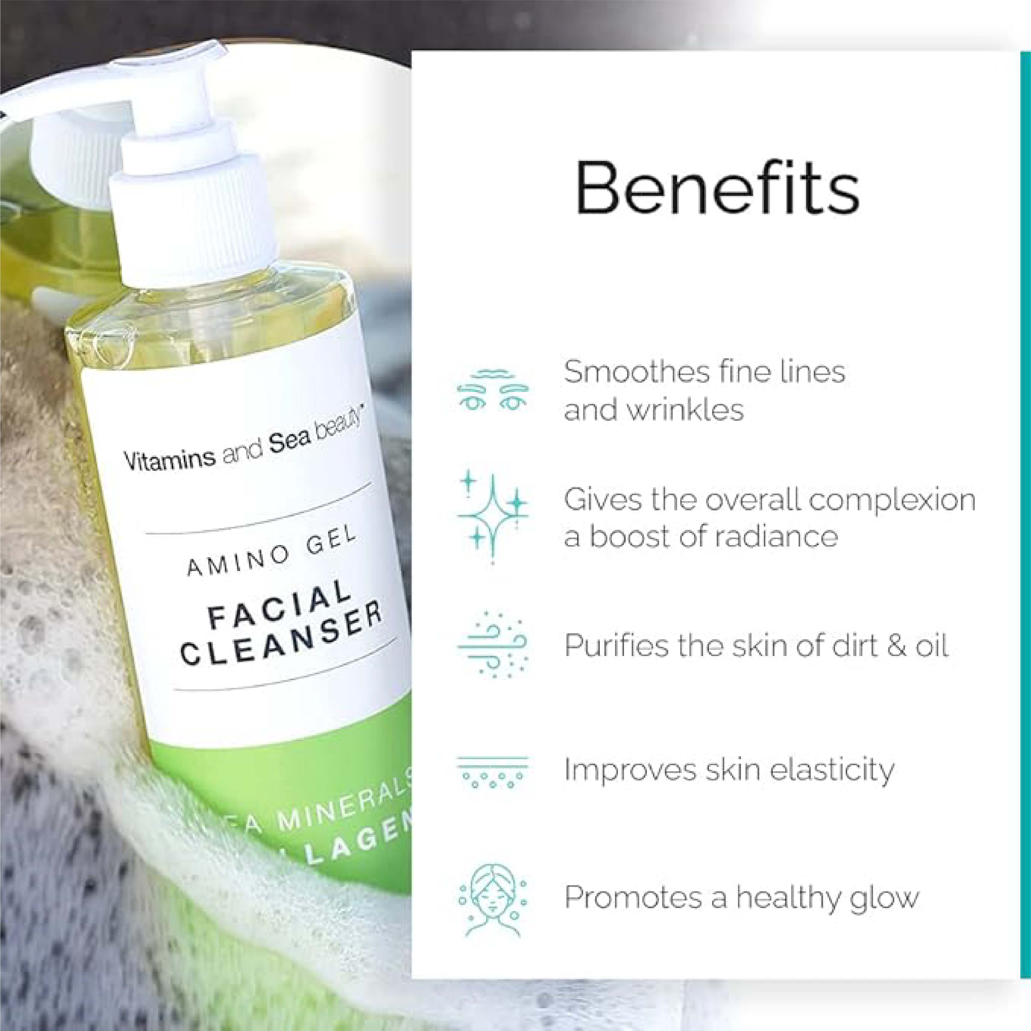 Sea Beauty, Cleanser Sea Mineral and Collagen, Refreshing facial cleanser with sea minerals and collagen