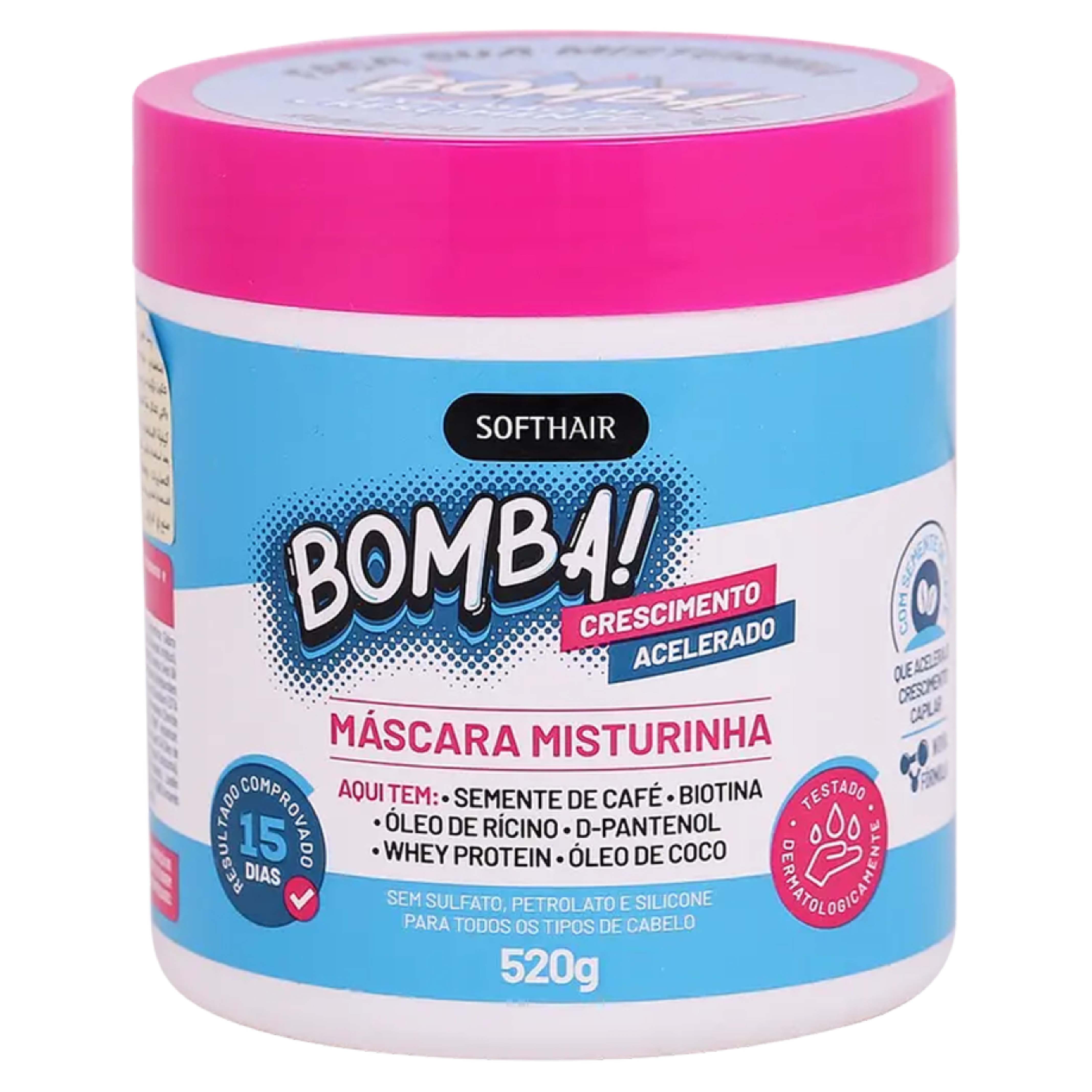 Softhair, Mask Bomb Anti Hair Loss, Intensive hair mask treatment to reduce hair loss, 520g