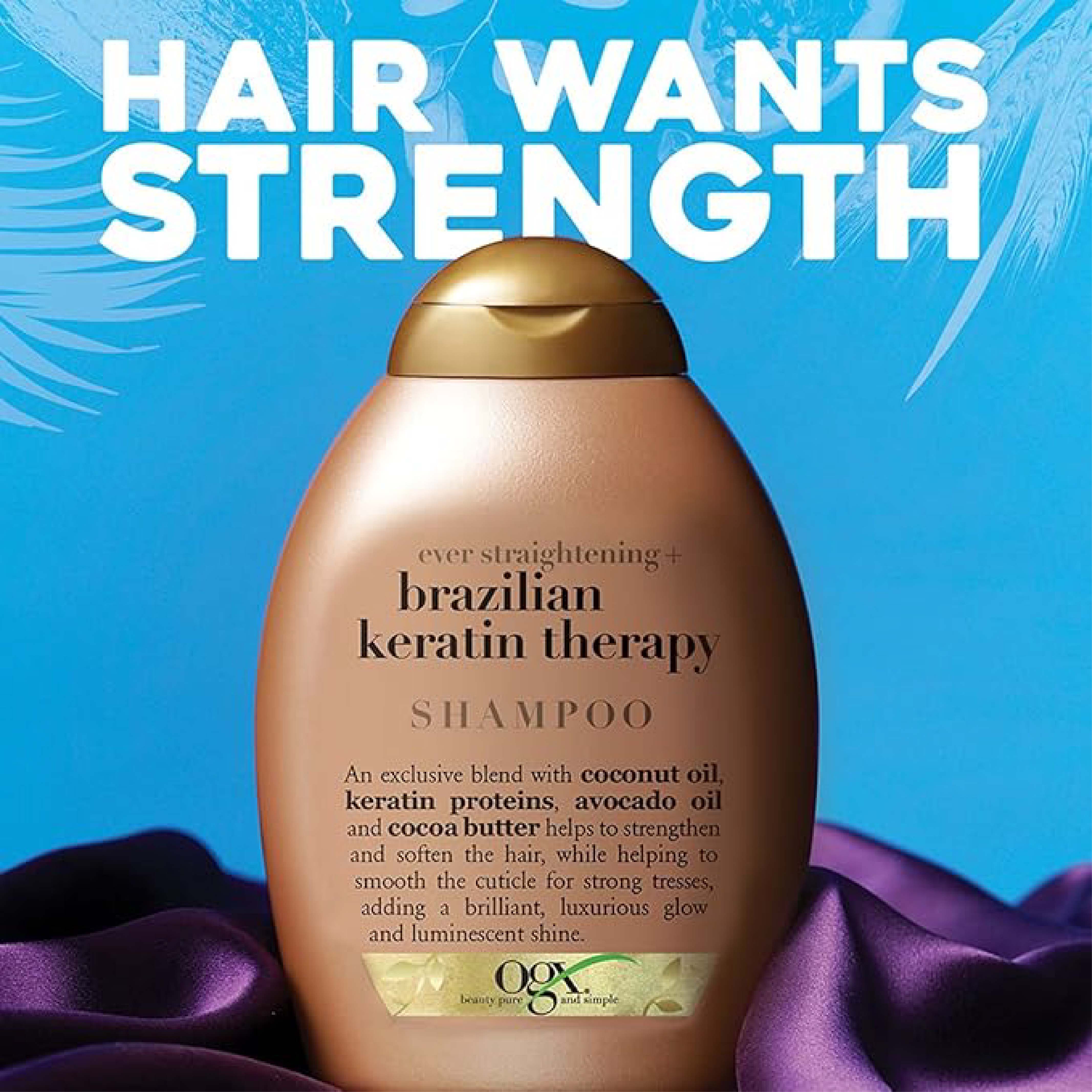 OGX, Biotin & keratin therapy shampoo, Strengthening shampoo for damaged hair, 385ml