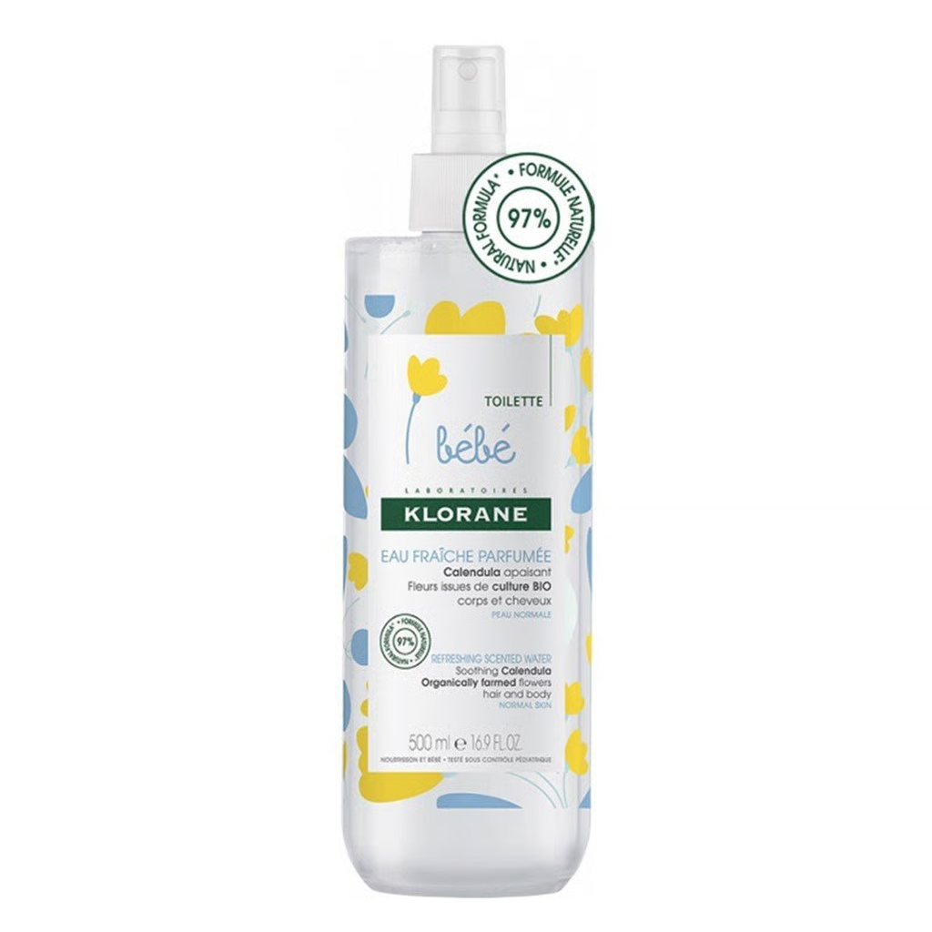 Klorane, Scented Refreshing Water, Soothing and hydrating facial mist, 500ml